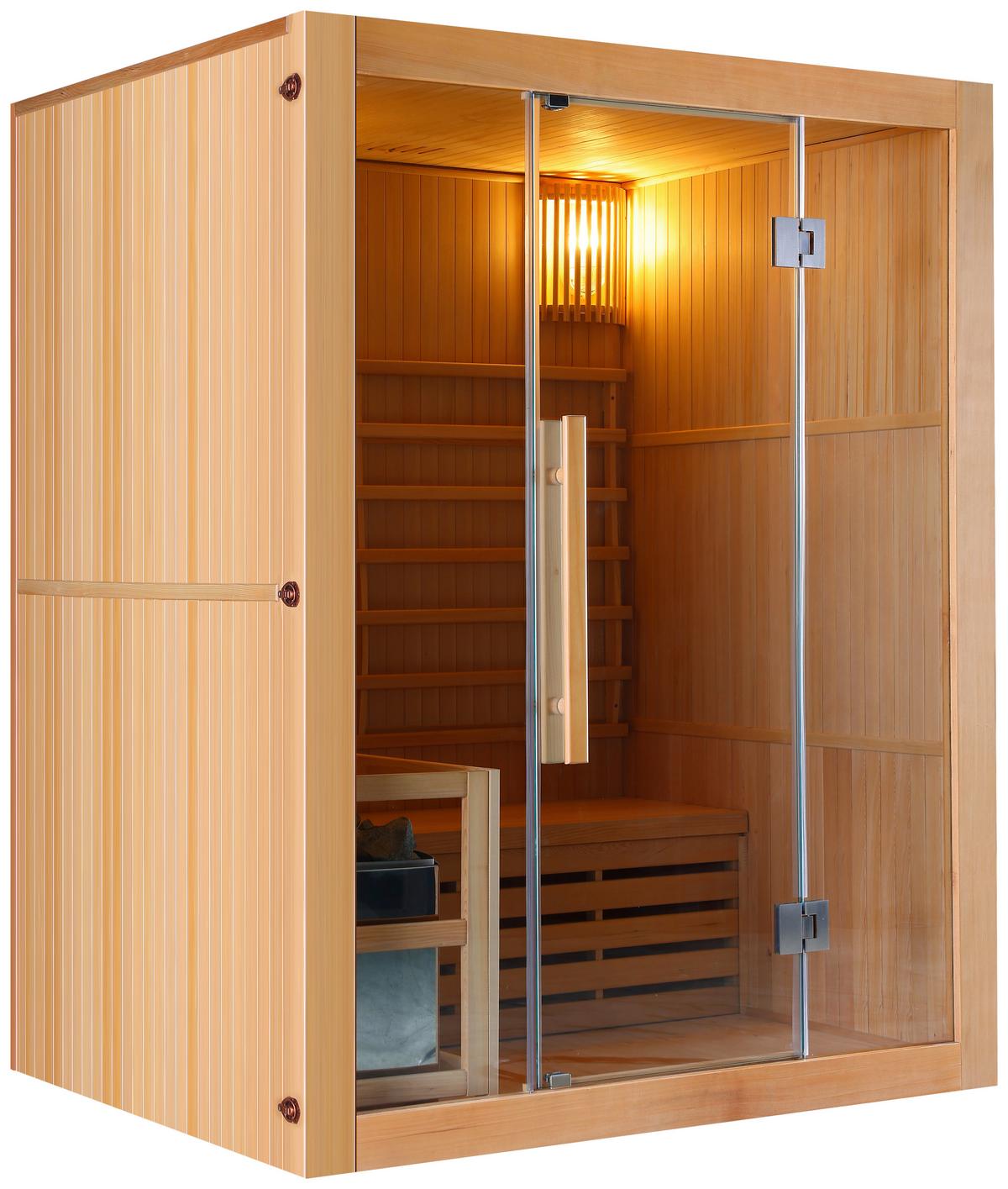 Finnische Sauna Riga Int. Steuerung, 4,5-Kw-Ofen - Basics, Holz (150/190/120cm)