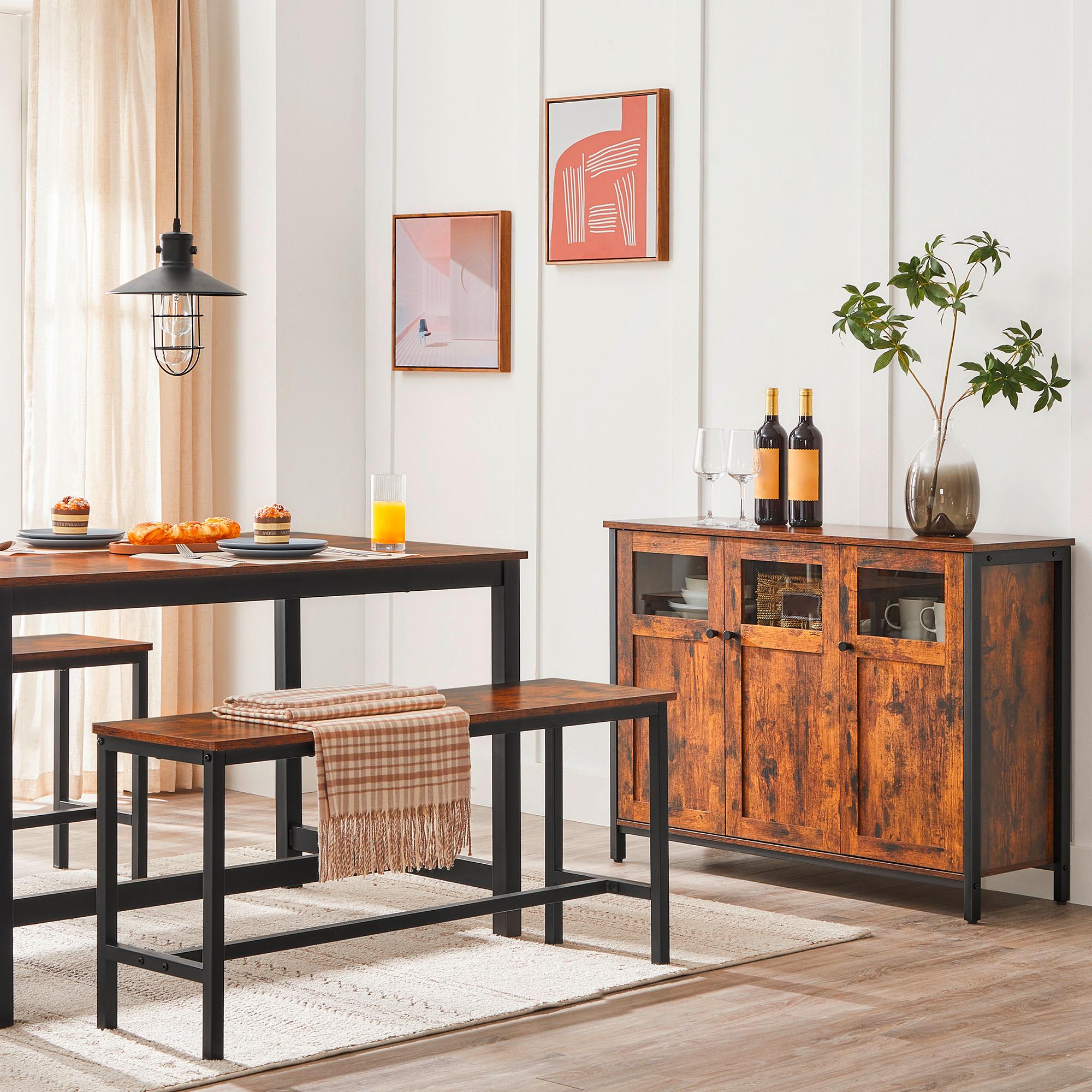 Sideboard Schwarz, Dunkelbraun B: 100 cm - Dunkelbraun/Schwarz, Trend, Holzwerkstoff (100/75/35cm) - MID.YOU
