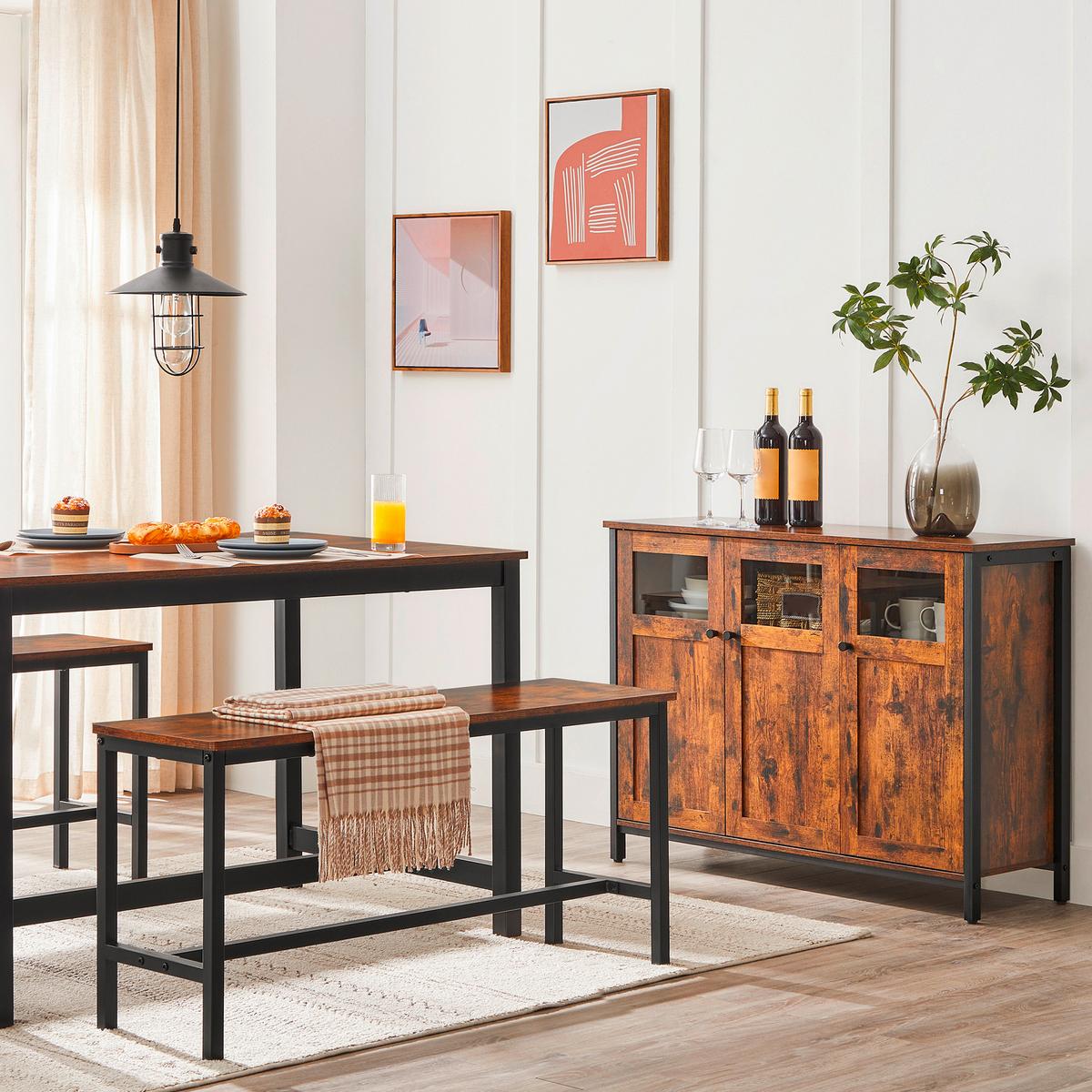 Sideboard Schwarz, Dunkelbraun B: 100 Cm - Dunkelbraun/Schwarz, Trend, Holzwerkstoff (100/75/35cm) - MID.YOU