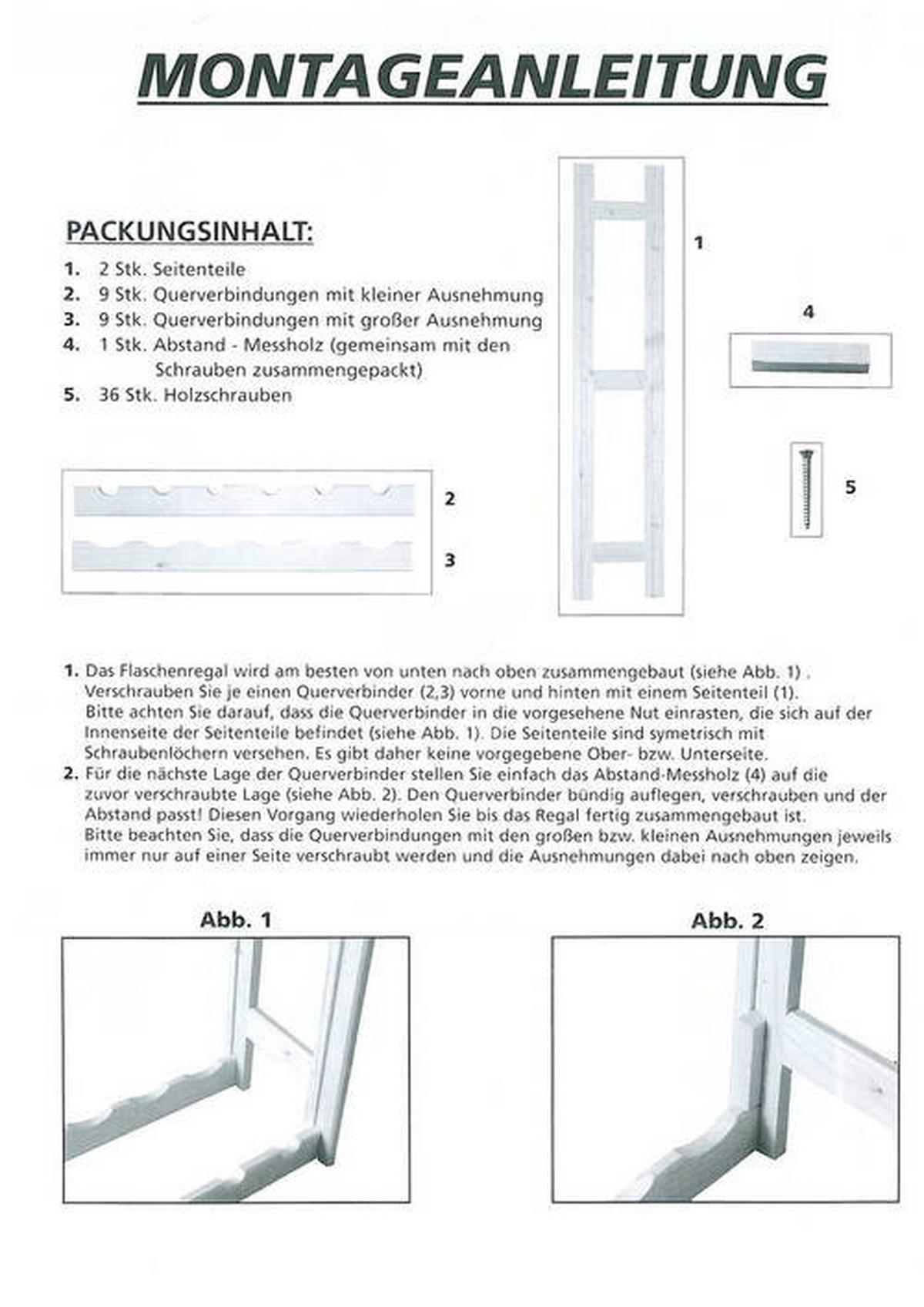 Weinregal Echtholz BxHxT: 67,5x118x25 cm - Naturfarben, Basics, Holz (67,5/118/25cm) - Zeller Present