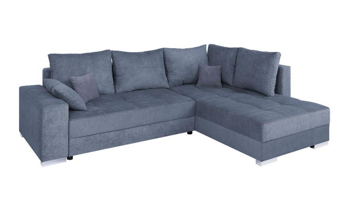 Sedačka LARS, oboustranná, modrošedá / antracitová - černá/barvy chromu, Design, textil/plast (260/218cm)