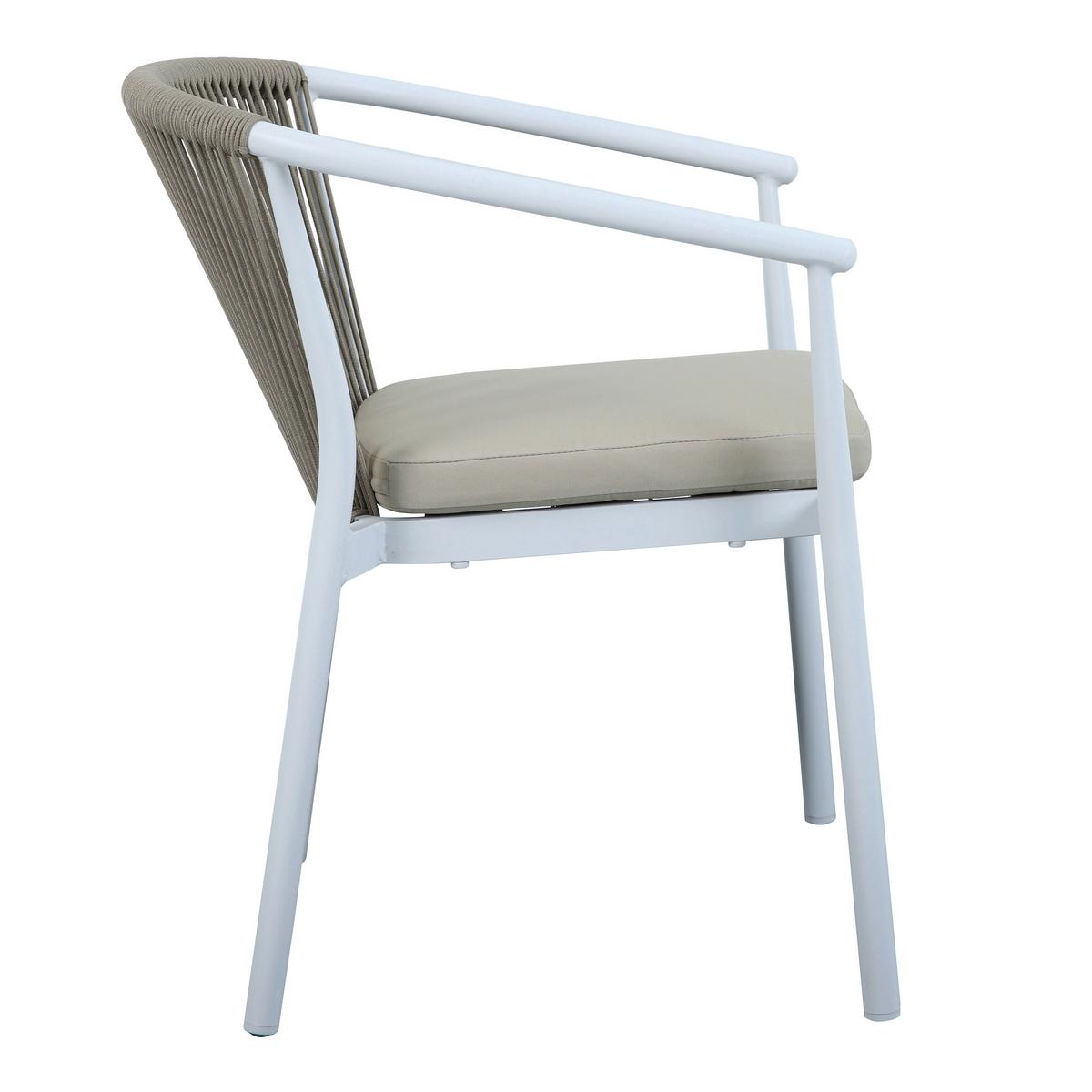 Gartenset Suvi 5tlg - Weiß/Teakfarben, MODERN, Metall (160/90/74cm) - Ambia Garden
