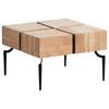 Couchtisch Wl6.979 - Schwarz/Akaziefarben, Design, Holz/Metall (60/60/40cm) - Livetastic