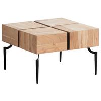 Couchtisch Wl6.979 - Schwarz/Akaziefarben, Design, Holz/Metall (60/60/40cm) - Livetastic