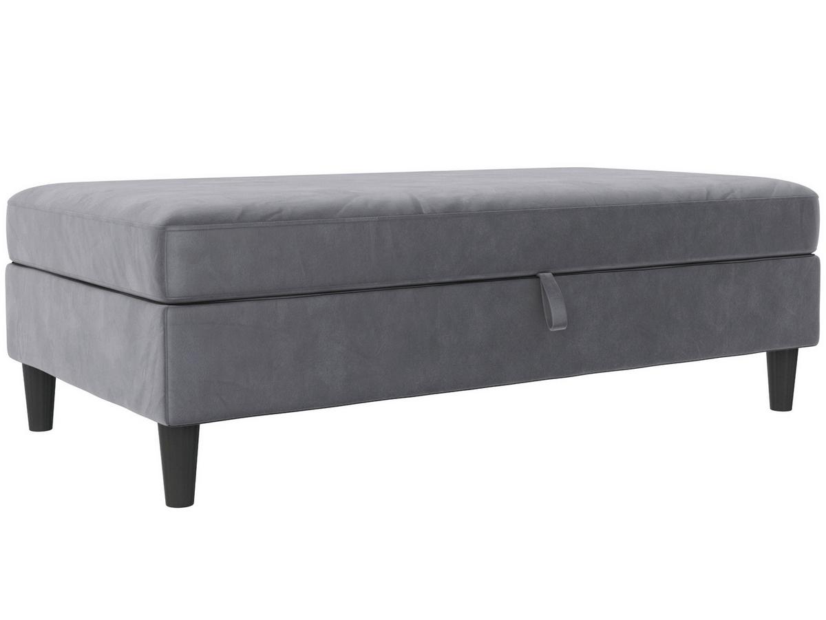 Hocker Hannover Anthrazit, mit Stauraum - Anthrazit/Schwarz, Basics, Textil (130/43/69cm) - Livetastic