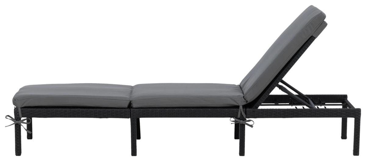 Sonnenliege Bilbao Kunststoffgeflecht - Schwarz, KONVENTIONELL, Kunststoff (59/84/198cm) - Gardenson