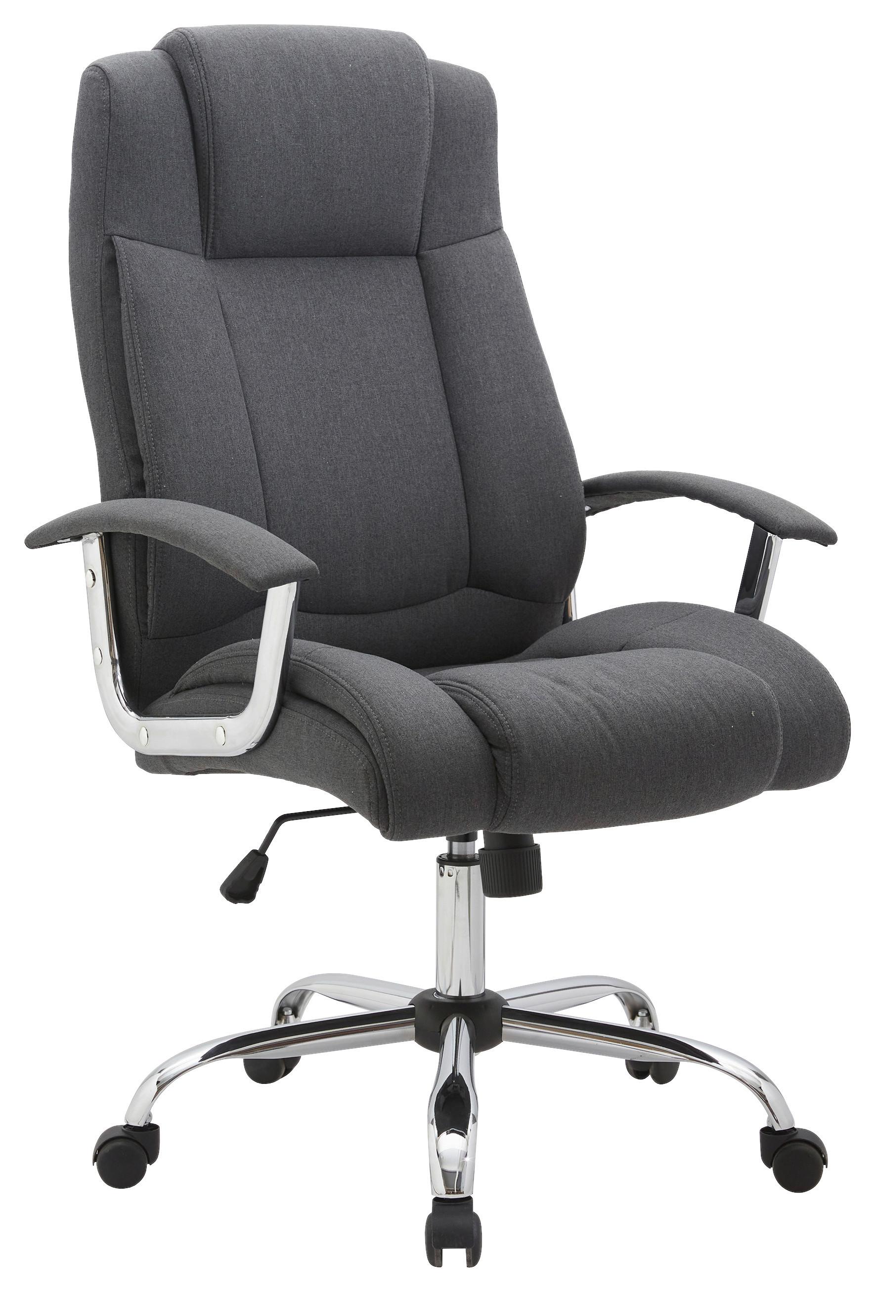 Chefsessel Carla mit Armstützen Lederlook Grau Bis 120 Kg