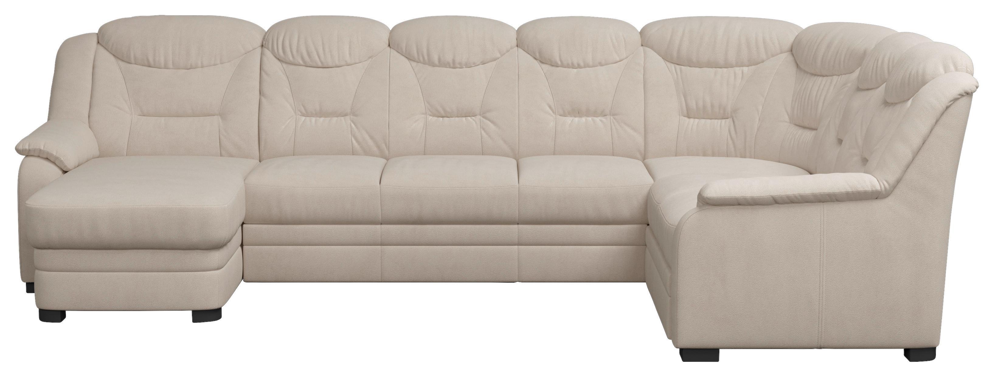 Wohnlandschaft Marcus Beige inkl. Bettkasten - Beige/Schwarz, Basics, Textil (162/330/211cm) - MID.YOU