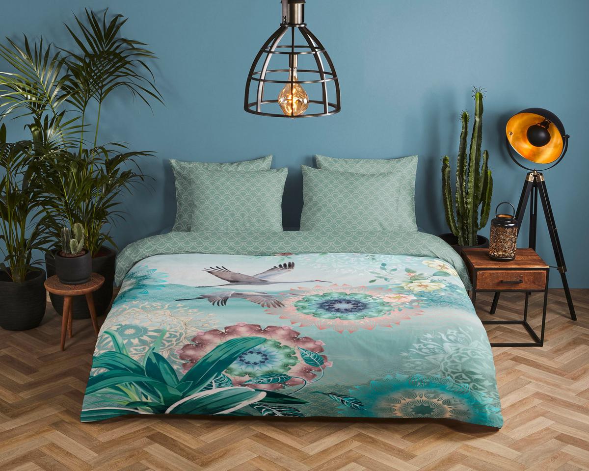 Bettwäsche Kimora Grün Olivgrün 140x200 Cm - Jadegrün/Olivgrün, Trend, Textil (140/200cm)