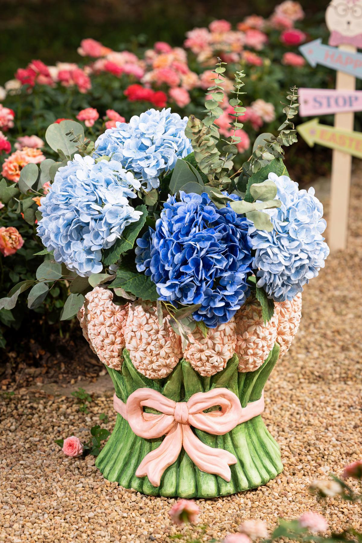 Pflanzentopf Theresa - Pink/Grün, KONVENTIONELL, Stein (34/31cm) - Luca Bessoni