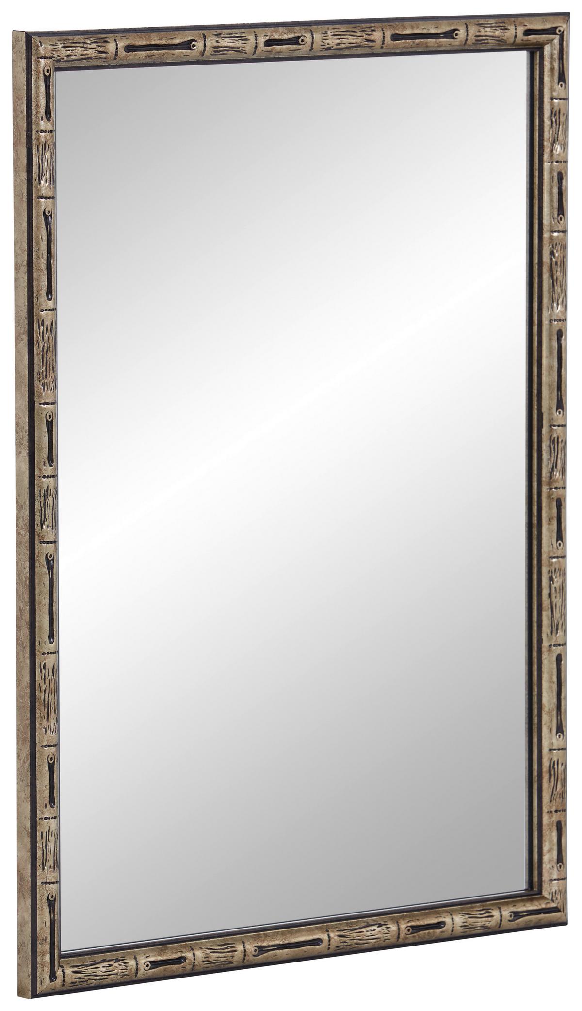 Tükör Lubny - ezüst/fekete, Modern, műanyag/Üveg (57/42cm)