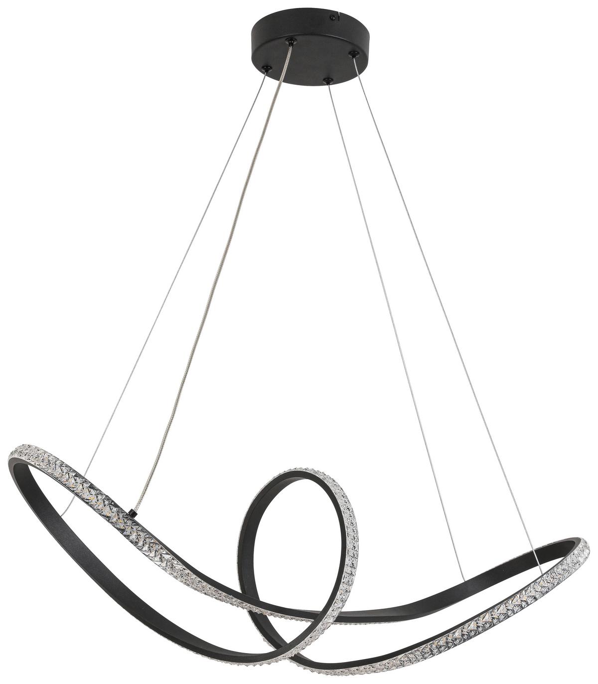 ZÁVESNÉ LED SVIETIDLO HIT - čierna, Modern, kov/plast (74/22/120cm) - Modern Living