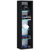 Wandregal Rasito Schwarz B: 21 Cm - Schwarz, Design, Glas/Holzwerkstoff (21/77/14cm) - MID.YOU