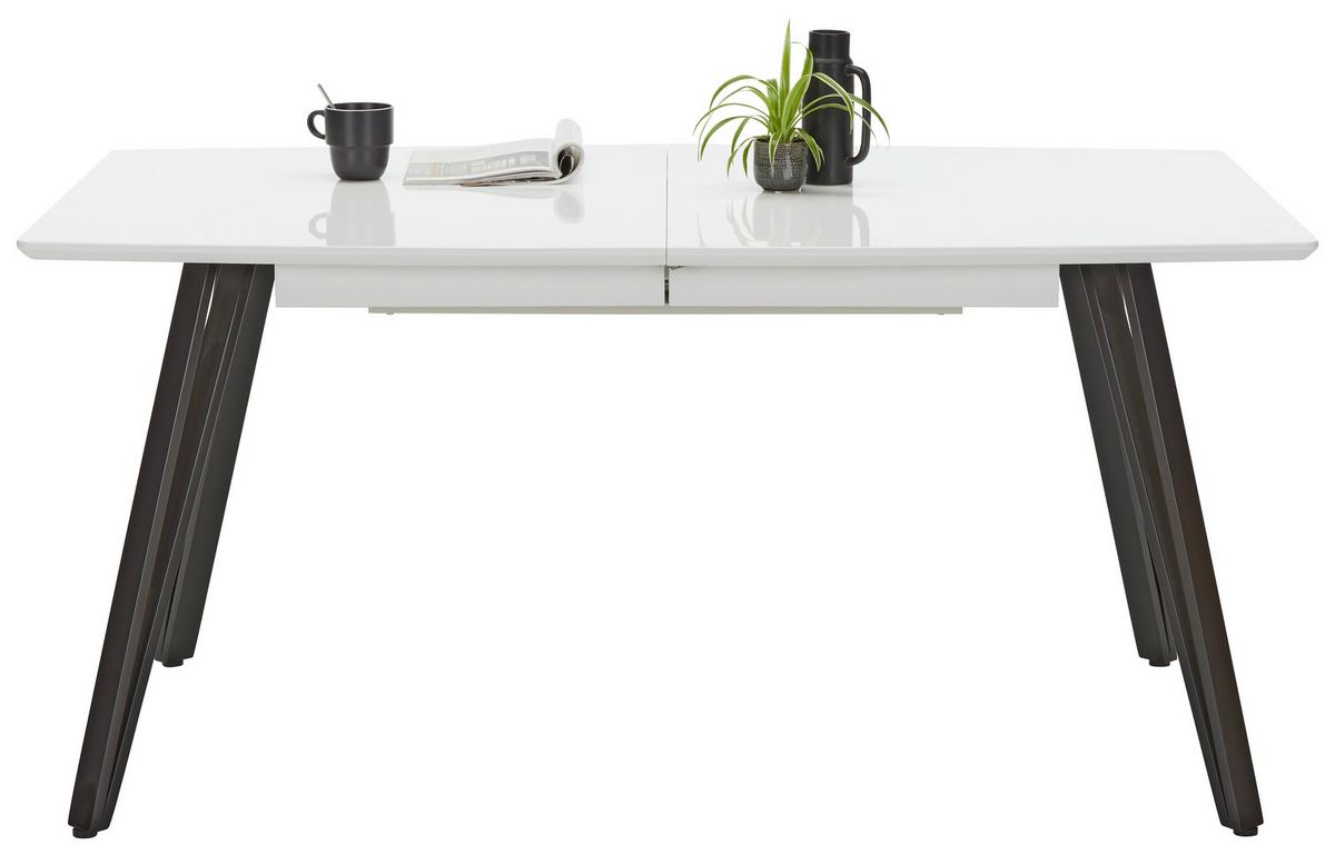Rozťahovací stôl ISABELLE 160-240 cm - čierna/biela, Modern, kov/kompozitné drevo (160-240/76/90cm) - Mömax