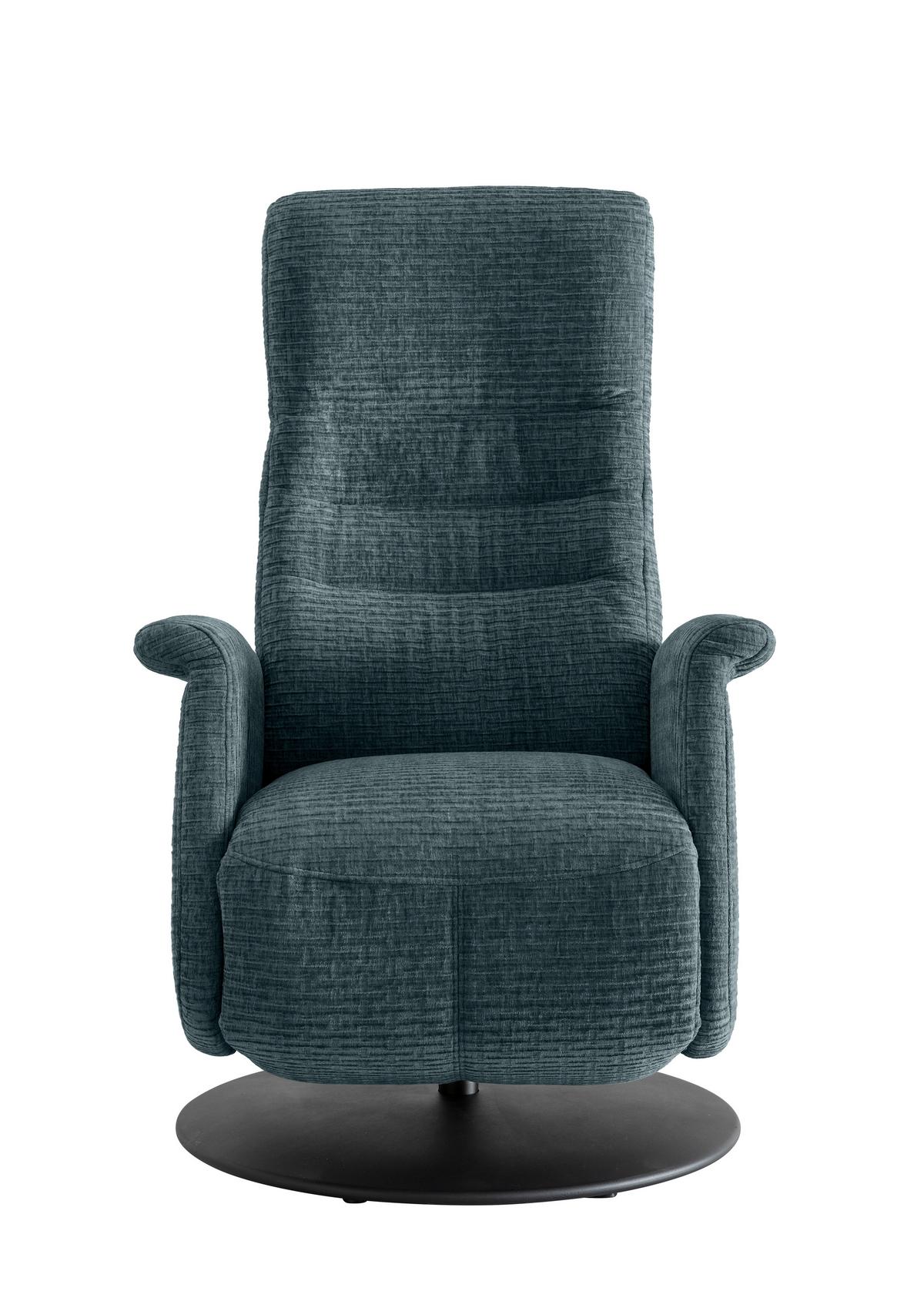 Relaxsessel Latina Blau 360 Grad Drehbar, B: 72 Cm - Blau/Schwarz, MODERN, Textil (72/118/85-165cm) - Livetastic