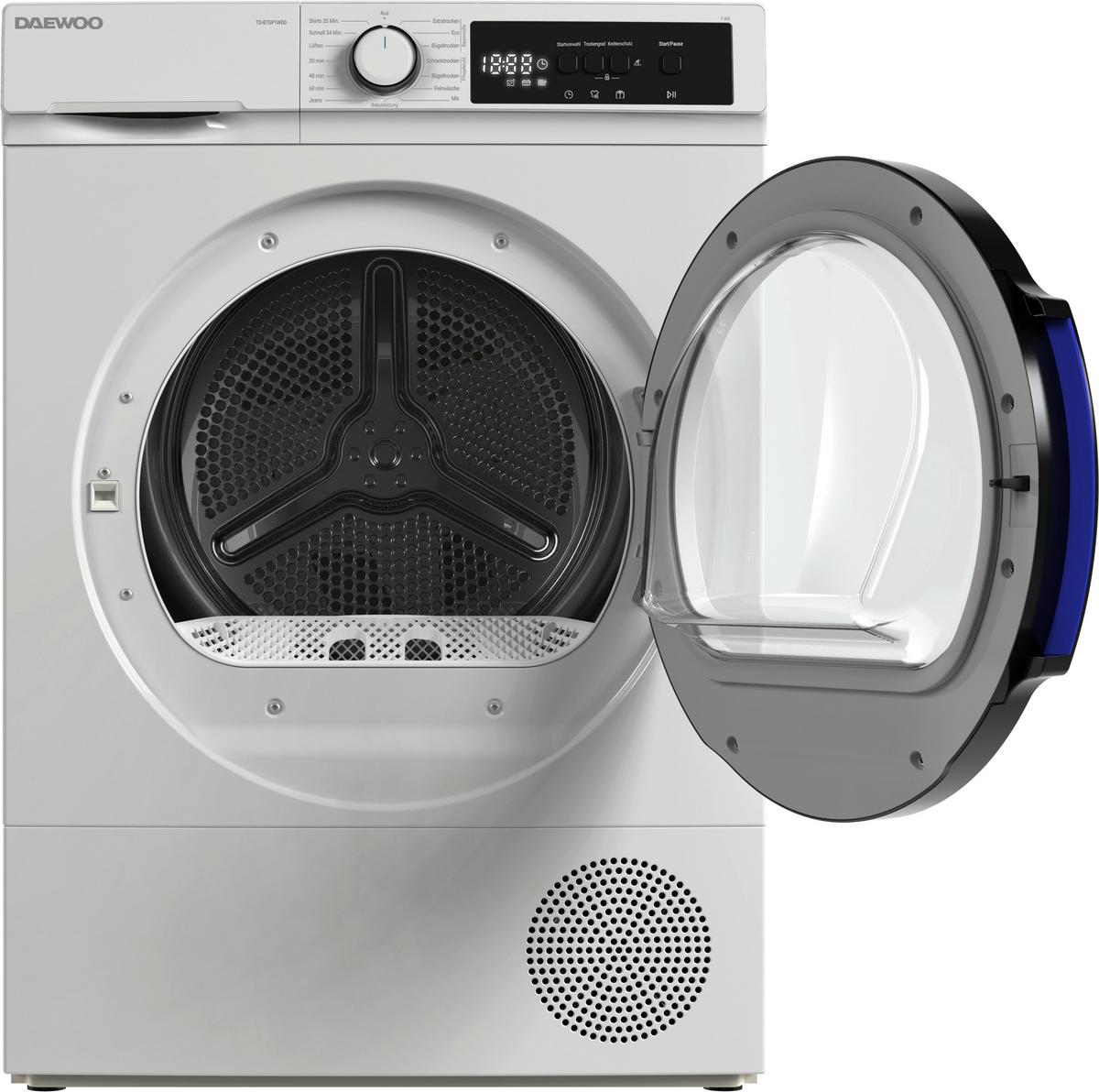 Wärmepumpentrockner 10840885 - Td-B7gp1wd0-De - Weiß, Basics, Glas/Kunststoff (84.5/59.6/60.9cm) - Daewoo