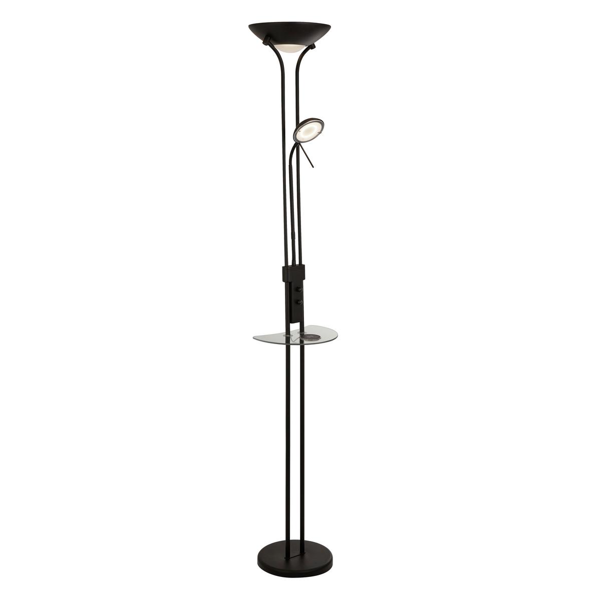LED-Stehleuchte Eu32019bk - Schwarz, Basics, Glas/Metall (25.4/29/177cm)