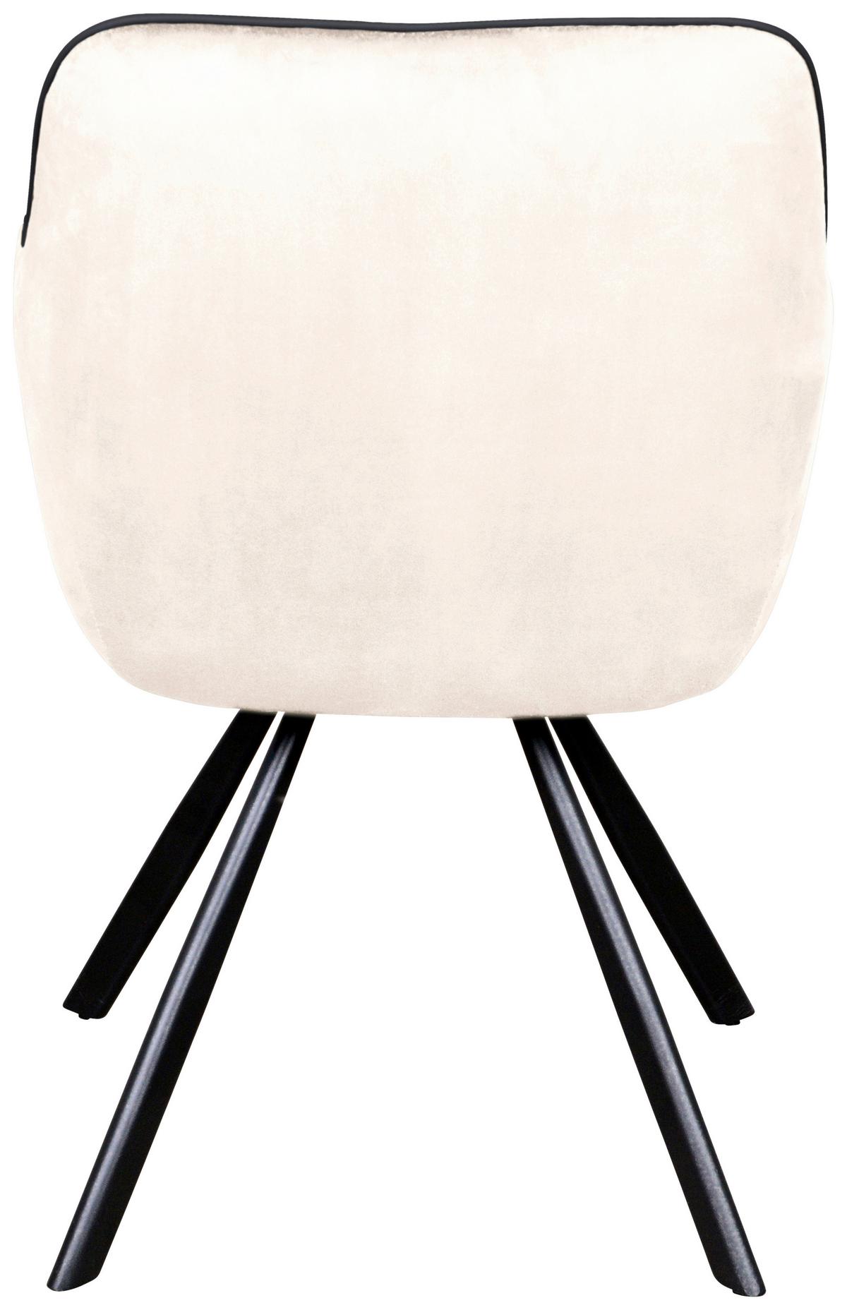 Stolička s podrúčkami krémová - čierna/krémová, Modern, kov/textil (60/85,5/57,5cm) - MID.YOU