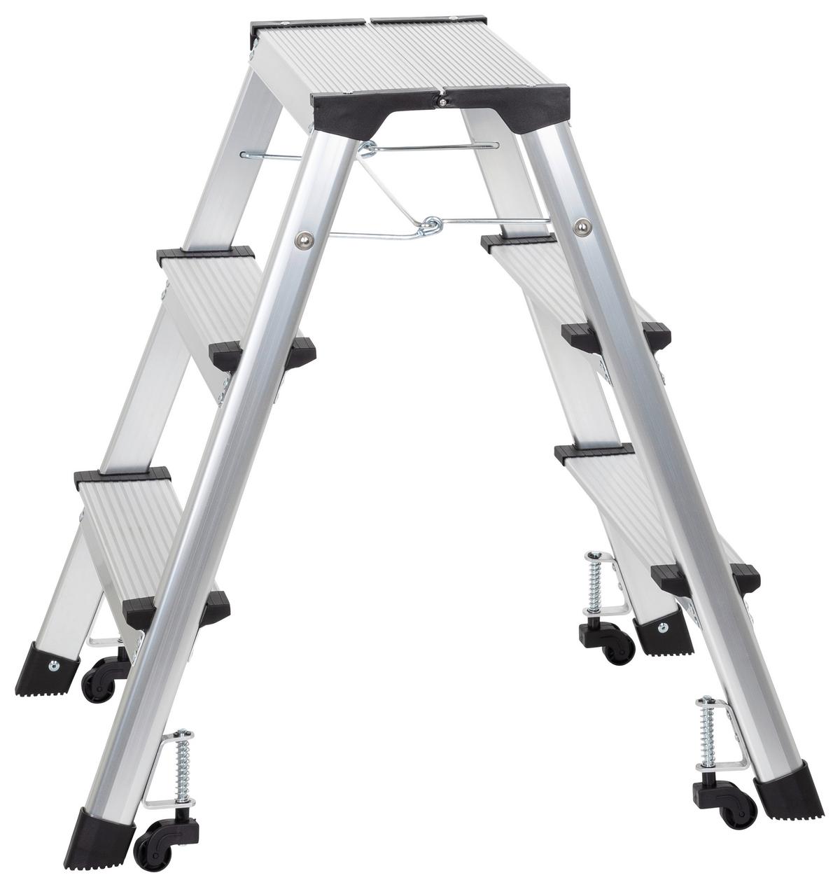 Klapptrittleiter Solid Iv - Alufarben, Basics, Metall (43/67/21cm) - MID.YOU