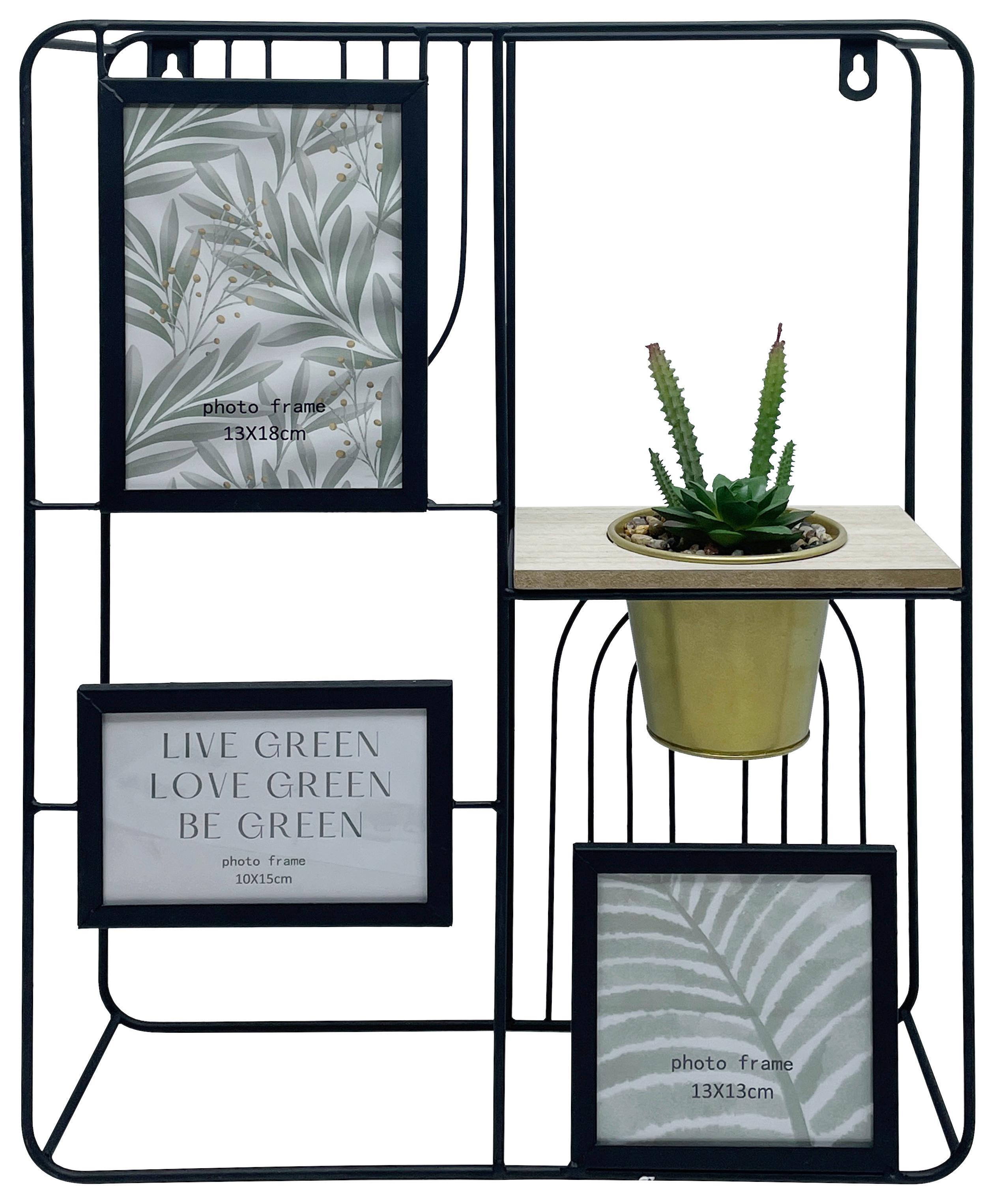 RÁM NA OBRAZY LEON - černá/zelená, Moderní, kov/dřevo (38/48/12cm) - Mömax