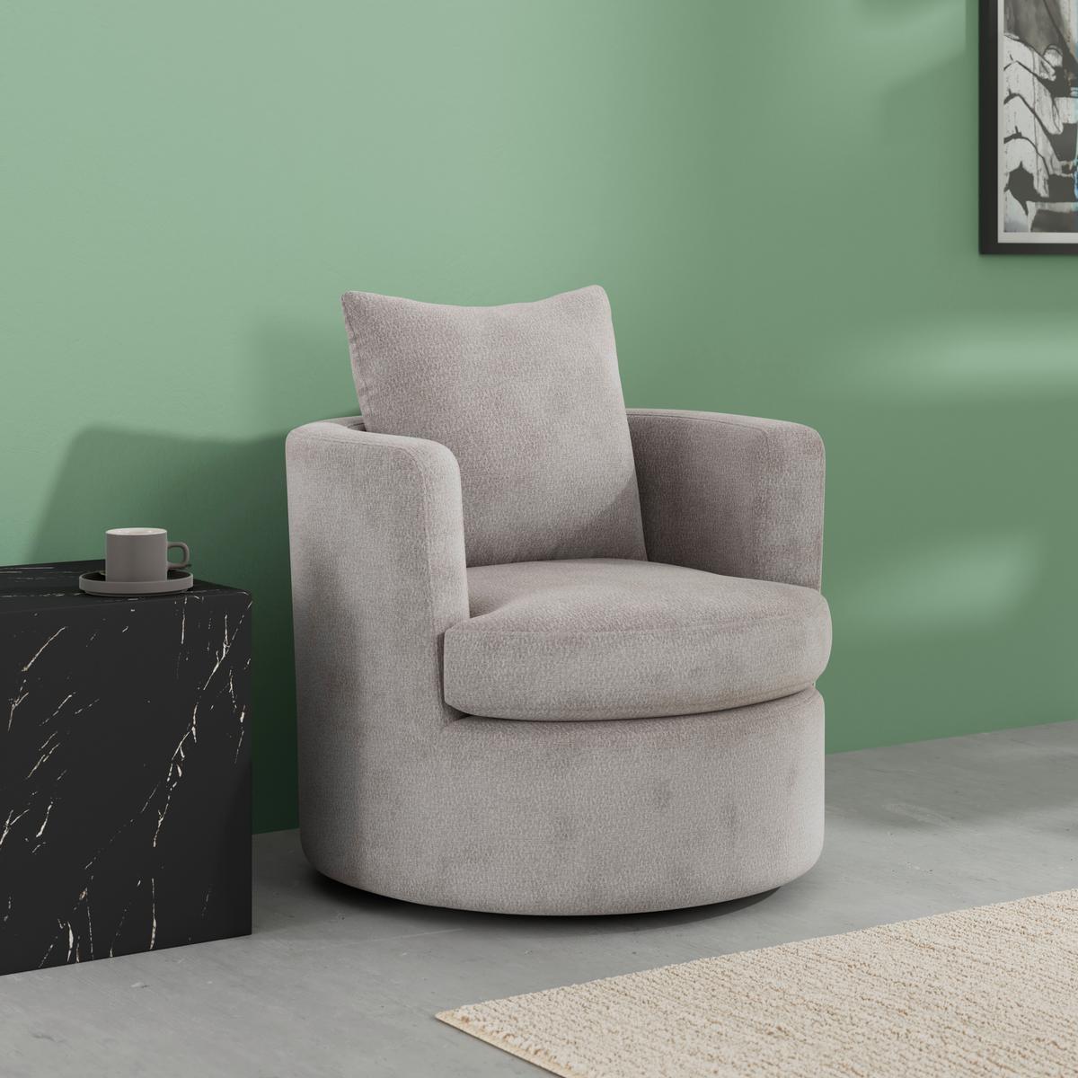 Relaxační křeslo MARIETA, šedobéžová žinylka, max.140 kg - černá/šedobéžová, Moderní, kov/dřevo (76/84/78cm) - Bessagi Home