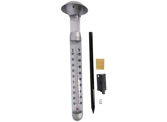 LED- Solarleuchte mit Thermometer - MODERN, Kunststoff (12,5/98cm) LED- Solarleuchte mit Thermometer - MODERN, Kunststoff (12,5/98cm)