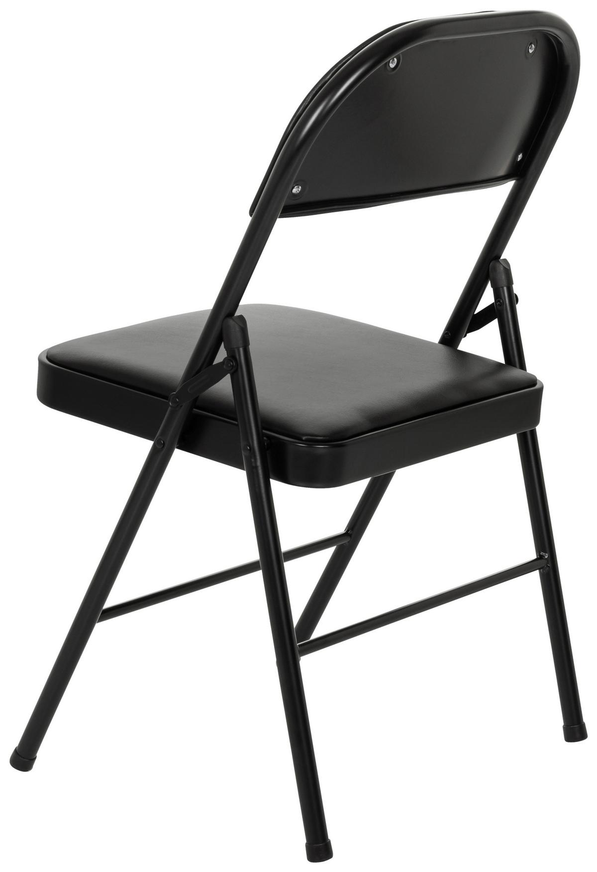 Klappstuhl Tudela H Schwarz B: 46 Cm - Schwarz, MODERN, Kunststoff/Metall (46/78/45cm) - MID.YOU