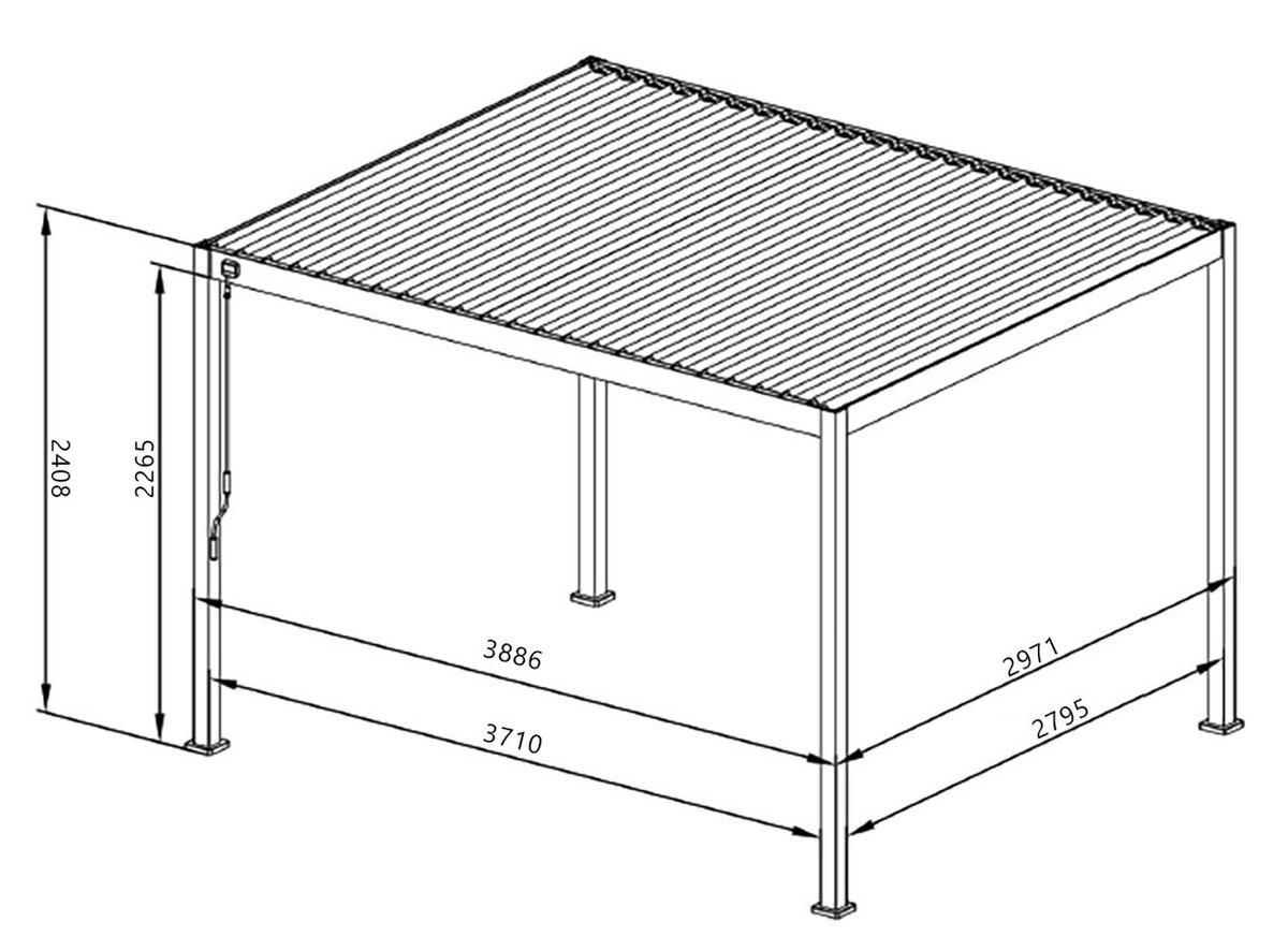 Pergola Element Anthrazit 3x4 - Anthrazit, LIFESTYLE, Metall (300/240/400cm) - Gardenson