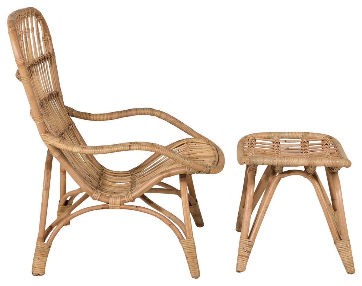 Loungesessel Ella - Braun/Weiß, KONVENTIONELL, Holz (66/95/131cm) - Gardenson
