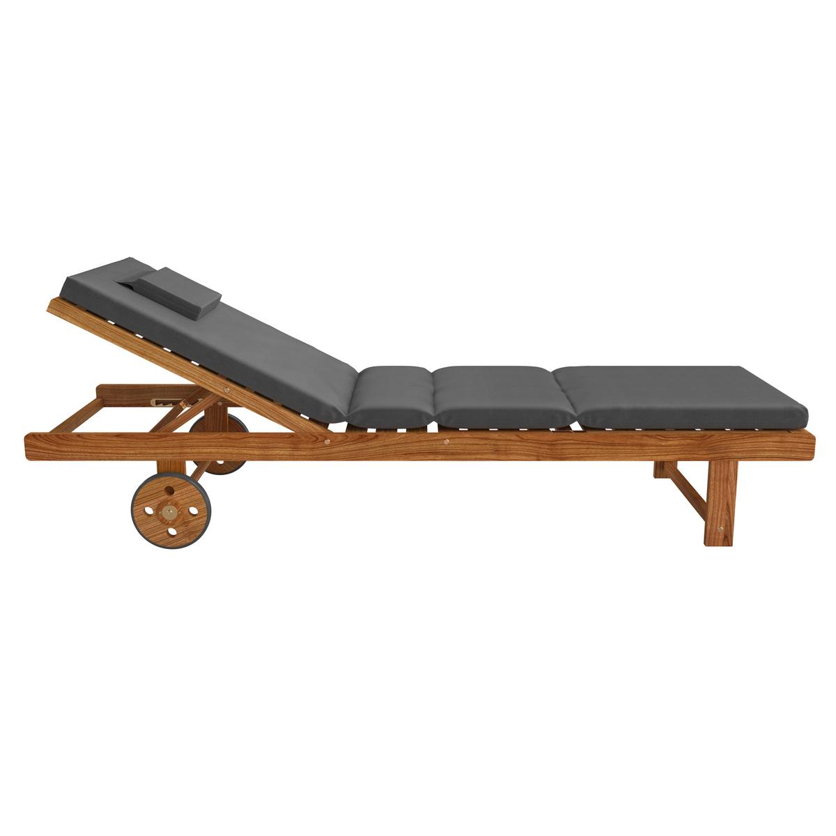 ZAHRADNÍ LEHÁTKO EMMA - tmavě šedá, Moderní, dřevo/textil (201/85/74cm) - Mömax