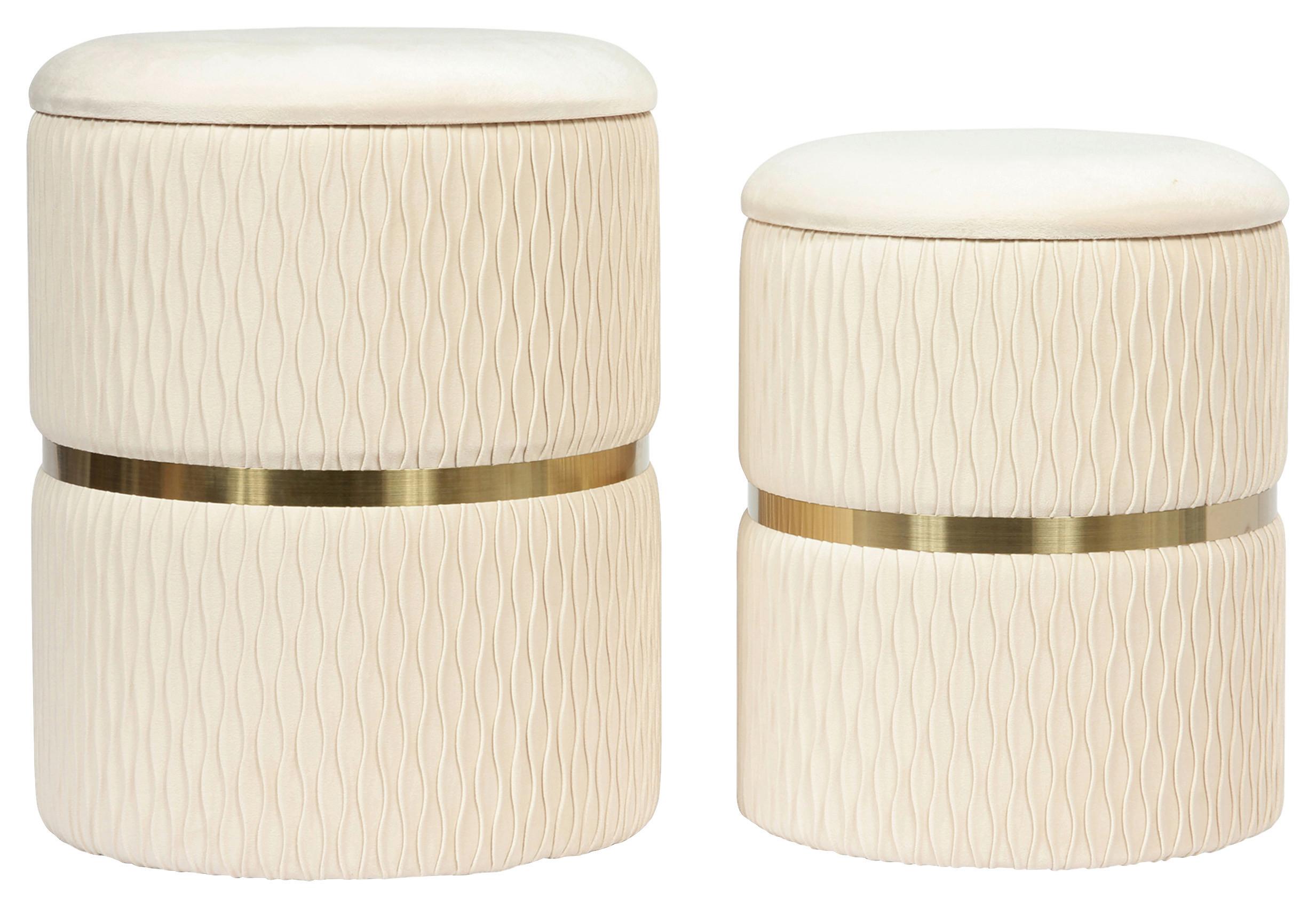 Sada ZORA - zlatá/krémová, Design, kov/textil (31,5/36/38/44/31,5/36cm)