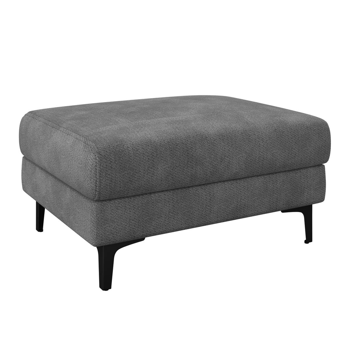 Hocker Atlanta dunkelgrau, B: 60cm - Dunkelgrau/Schwarz, Trend, Holz/Textil (60/44/88cm)