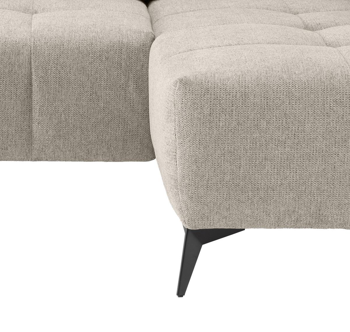 Ecksofa Sano, Beige S: 258x180 cm - Beige/Schwarz, MODERN, Textil (258/180cm) - Livetastic