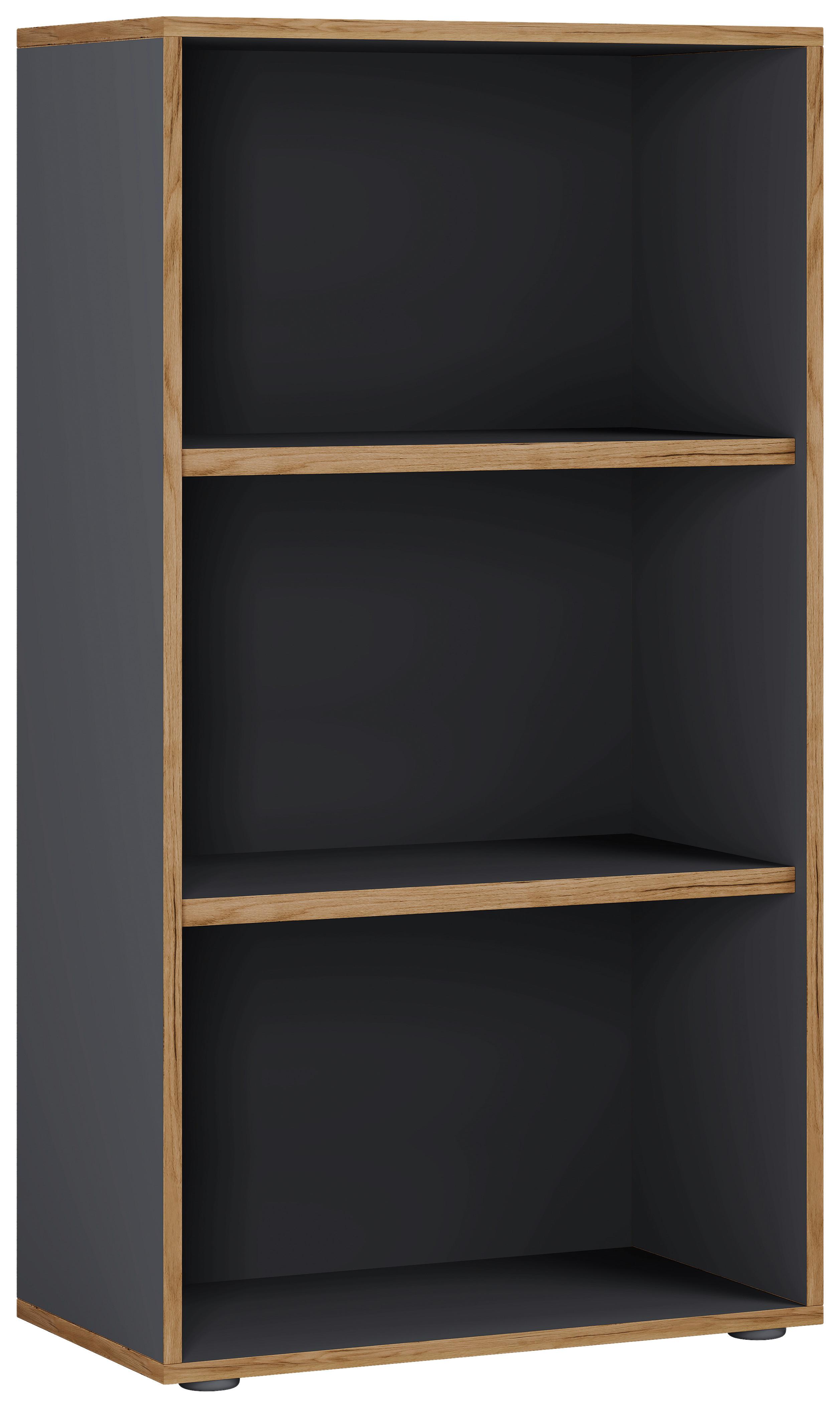 Regal Salia Anthrazit, Honigeiche B: 60 Cm - Honigeiche/Anthrazit, Design, Holzwerkstoff (60/110/33cm) - MID.YOU