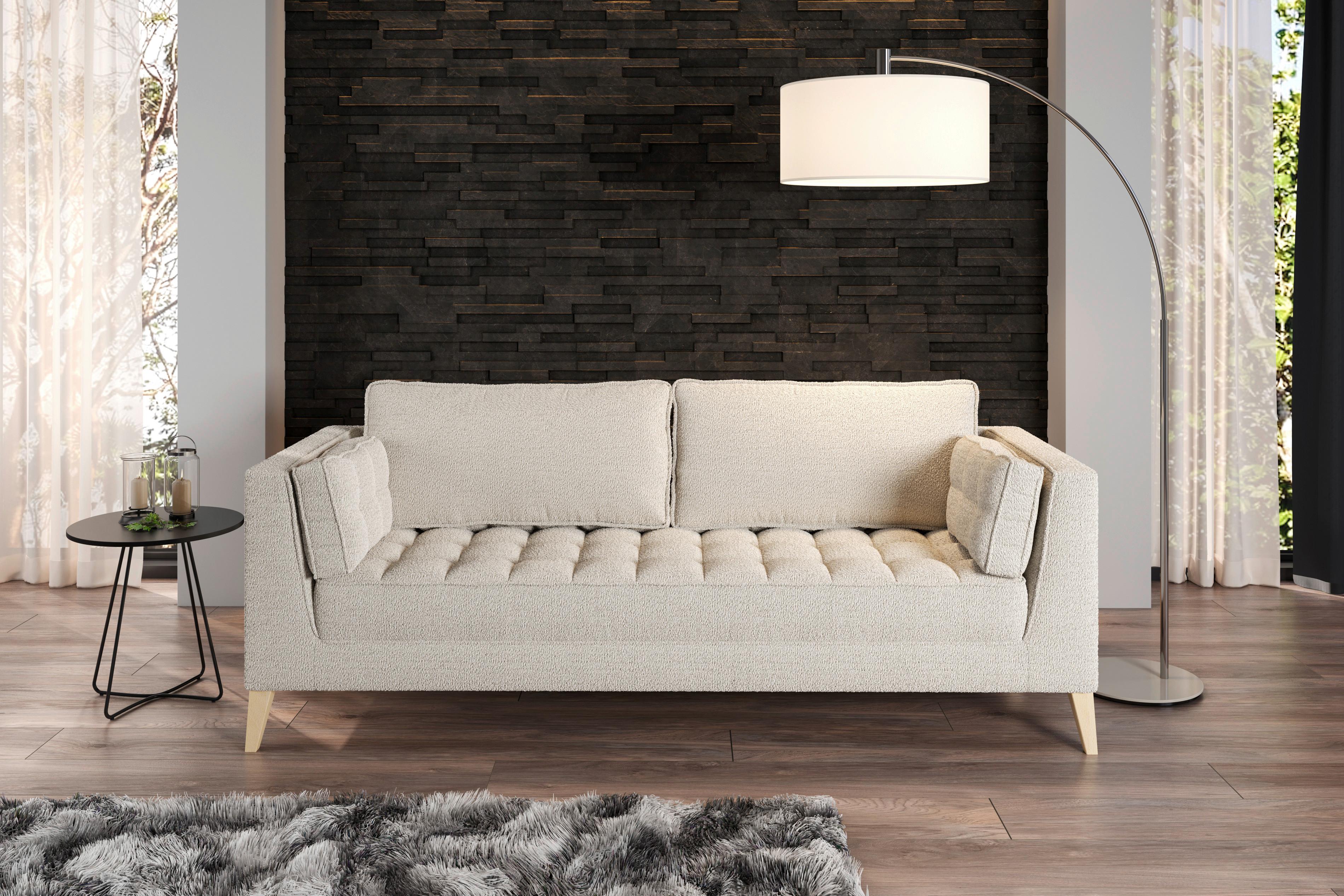 2-sitzer-sofa Doti Weiß - Weiß/Naturfarben, Design, Textil (110/95/85cm) - MID.YOU