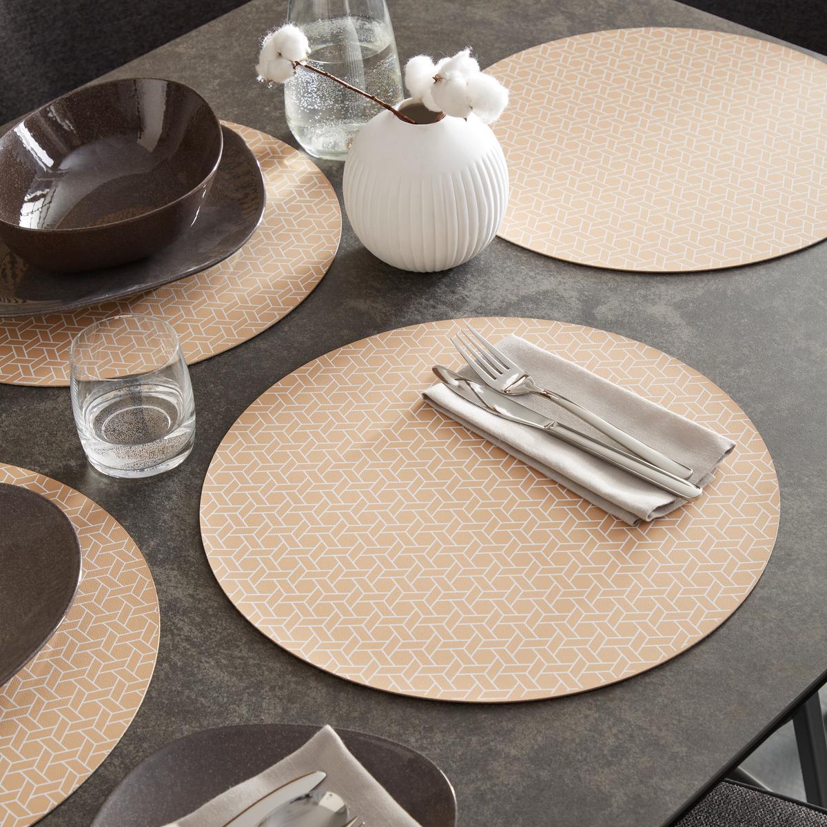 Tischset Henja - Beige/Weiß, MODERN, Kunststoff (38cm) - Luca Bessoni