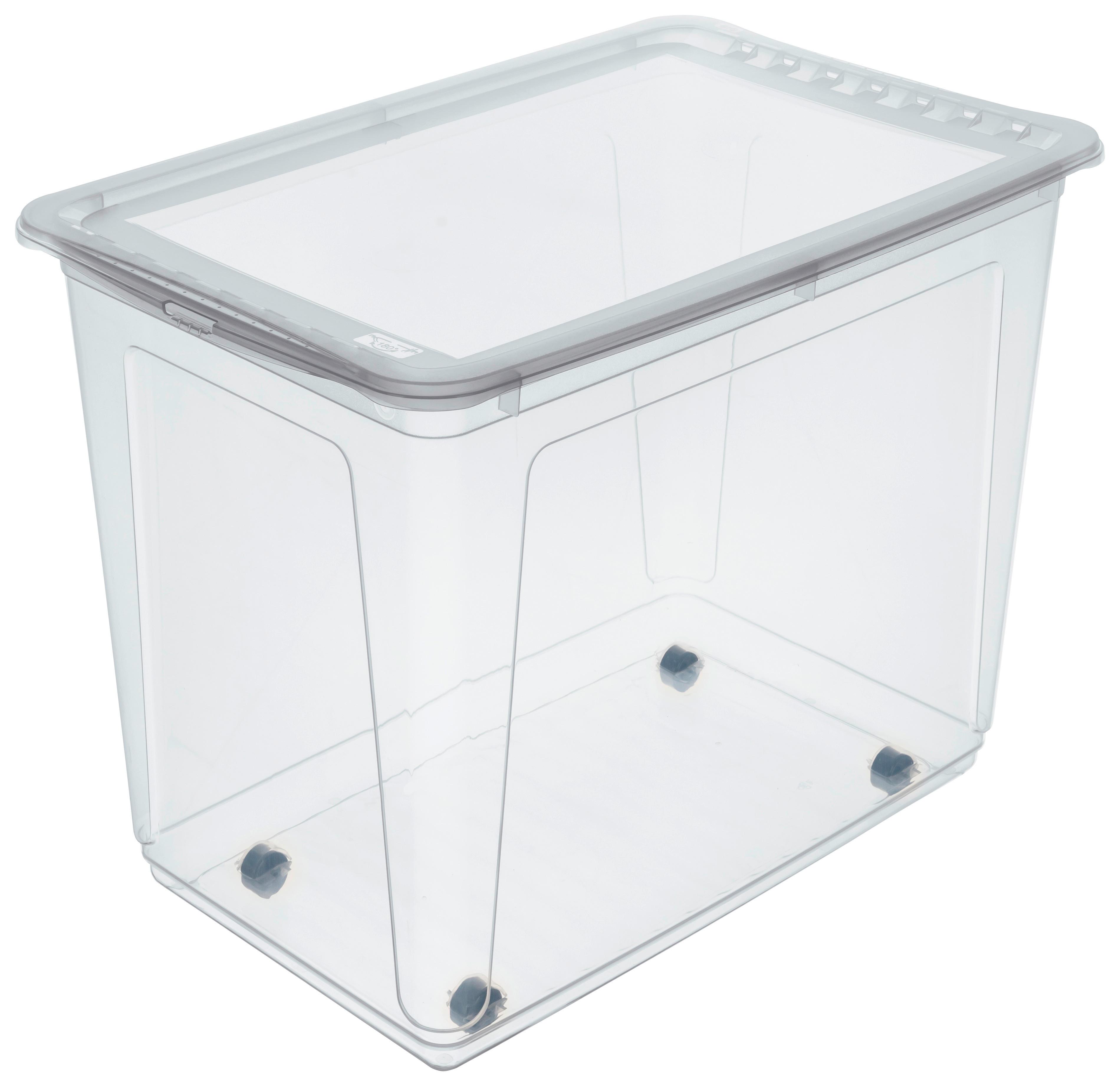 Aufbewahrungsbox Bert + Deckel Kunststoff 59x42x39 cm - Transparent, Basics, Kunststoff (59/42/39cm)