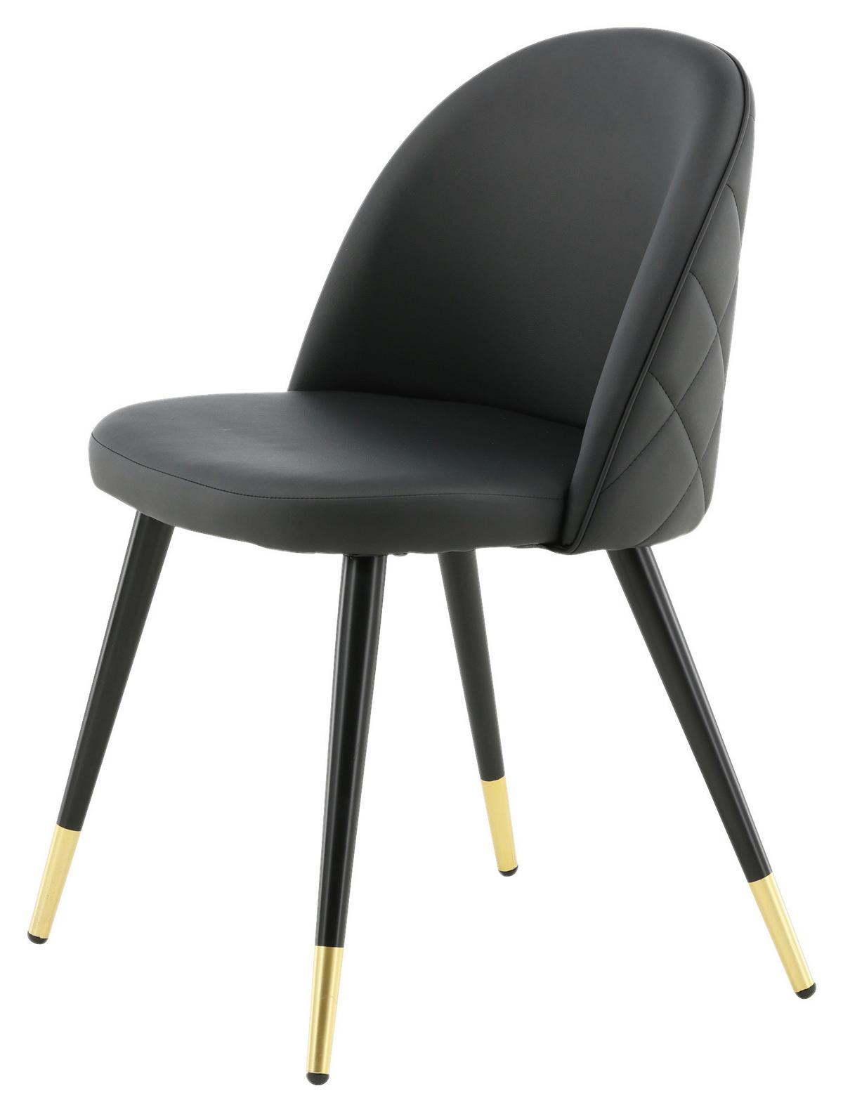Stuhl-set Velvet - Schwarz, Design, Textil/Metall (50/77/48cm) - Livetastic