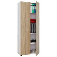 Mehrzweckschrank Vandol Weiß, Eiche Dekor B: 70 Cm - Schwarz/Weiß, Design, Holzwerkstoff (70/178/39cm) - MID.YOU