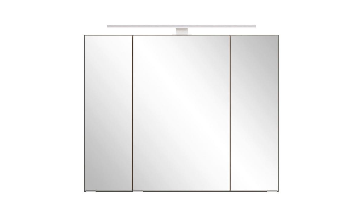 SPIEGELSCHRANK Verona Grau B: 80cm - Wildeiche/Grau, Trend, Glas/Holzwerkstoff (80/64/20cm) - Held