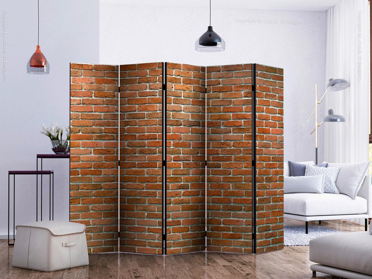 Paravent Beige Rotbraun B: 225 Cm - Rotbraun/Beige, Basics, Holz/Textil (225/172/3cm) - artgeist