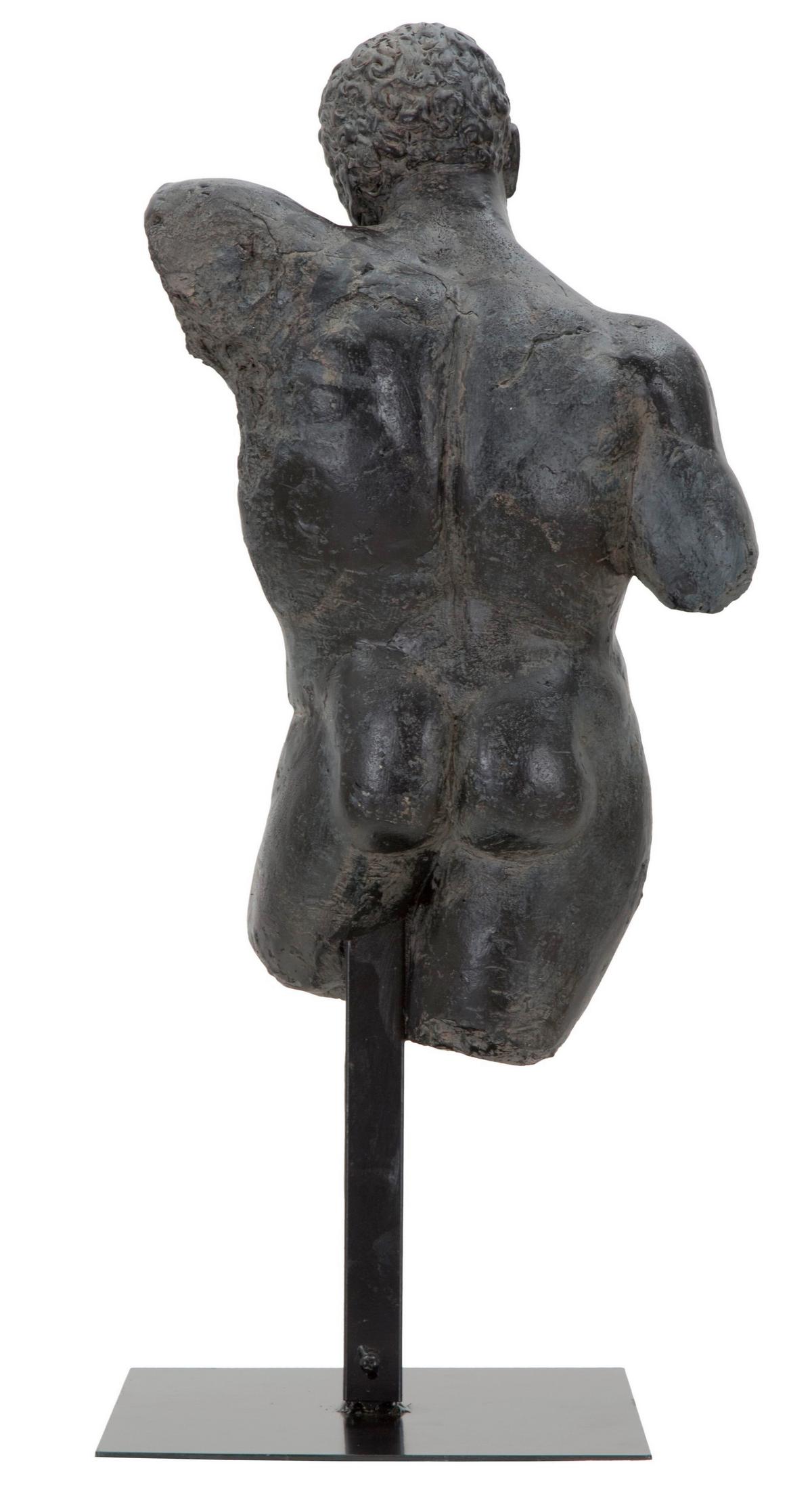 Skulptur Museum Man Schwarz, B: 26 cm - Schwarz, Basics, Kunststoff/Metall (26/57/22cm)