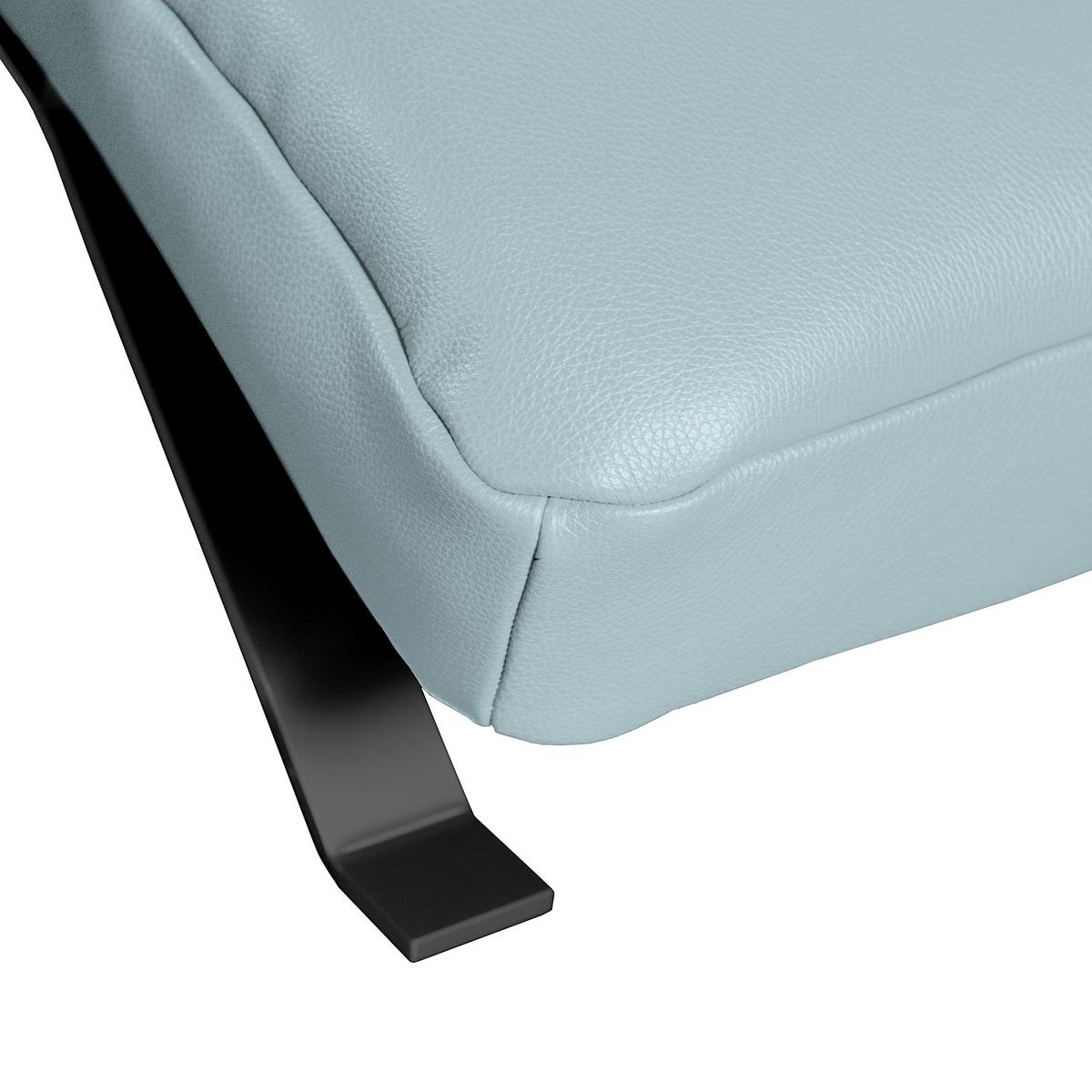 Relaxliege Swing Black Blaugrau B: 65 Cm - Blaugrau/Schwarz, Design, Leder (65/65-95/171cm) - Livetastic