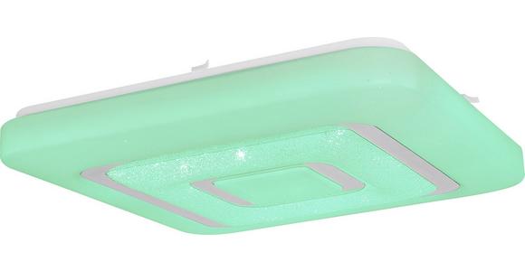 Led-deckenleuchte Mira L: 43 Cm Mit Fernbedienung - Chromfarben/Opal, MODERN, Kunststoff/Metall (43/43/8cm) - Luca Bessoni