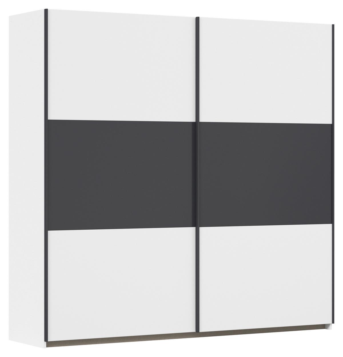 Schwebetürenschrank Neo Grau Weiß B: 218 Cm - Weiß/Grau, MODERN, Holzwerkstoff (218/210/59cm) - Rauch Möbel