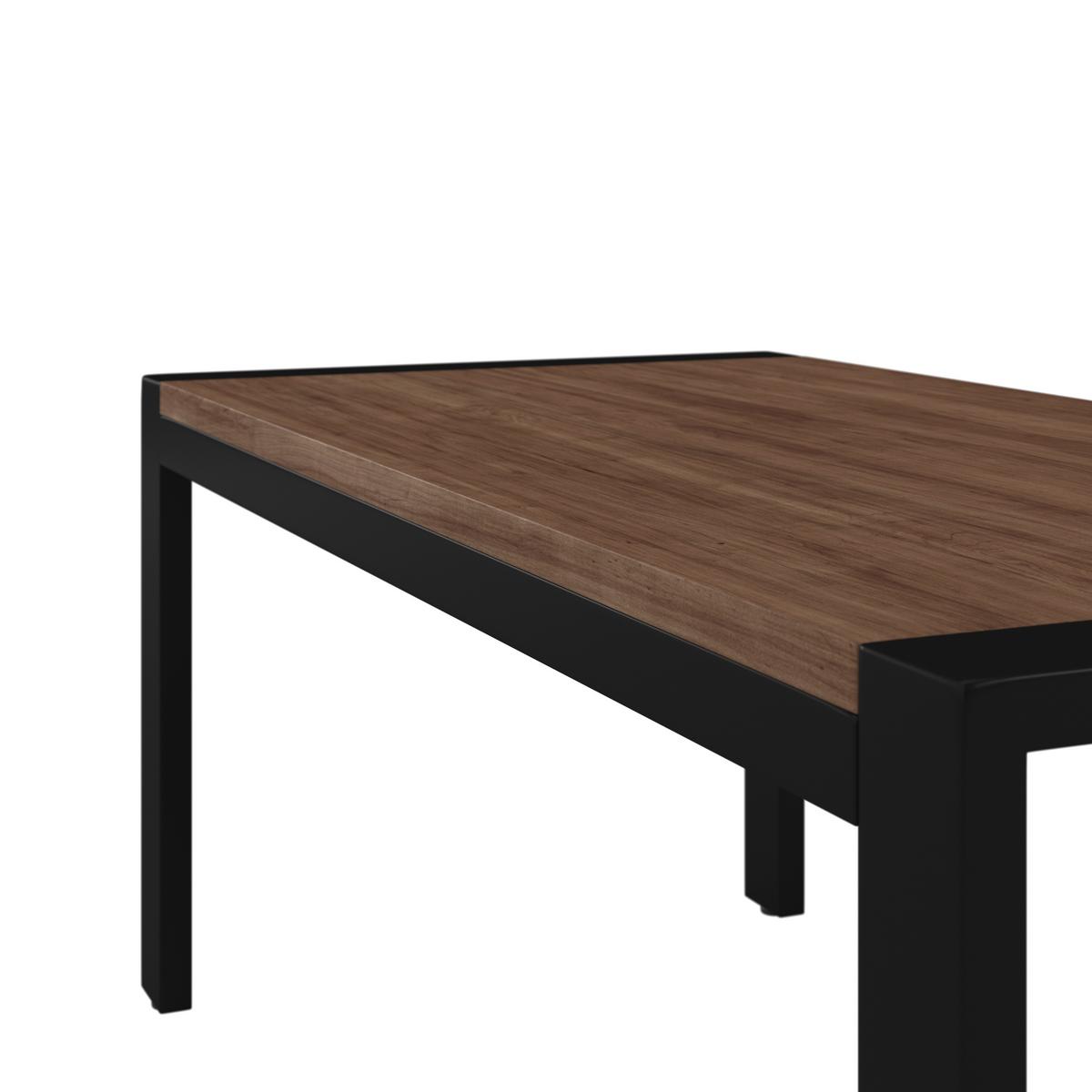 Jídelní stůl ALEYA 180, vlášský ořech - černá/barvy vlašských ořechů, Moderní, kov/dřevo (180/76/90cm) - Bessagi Home