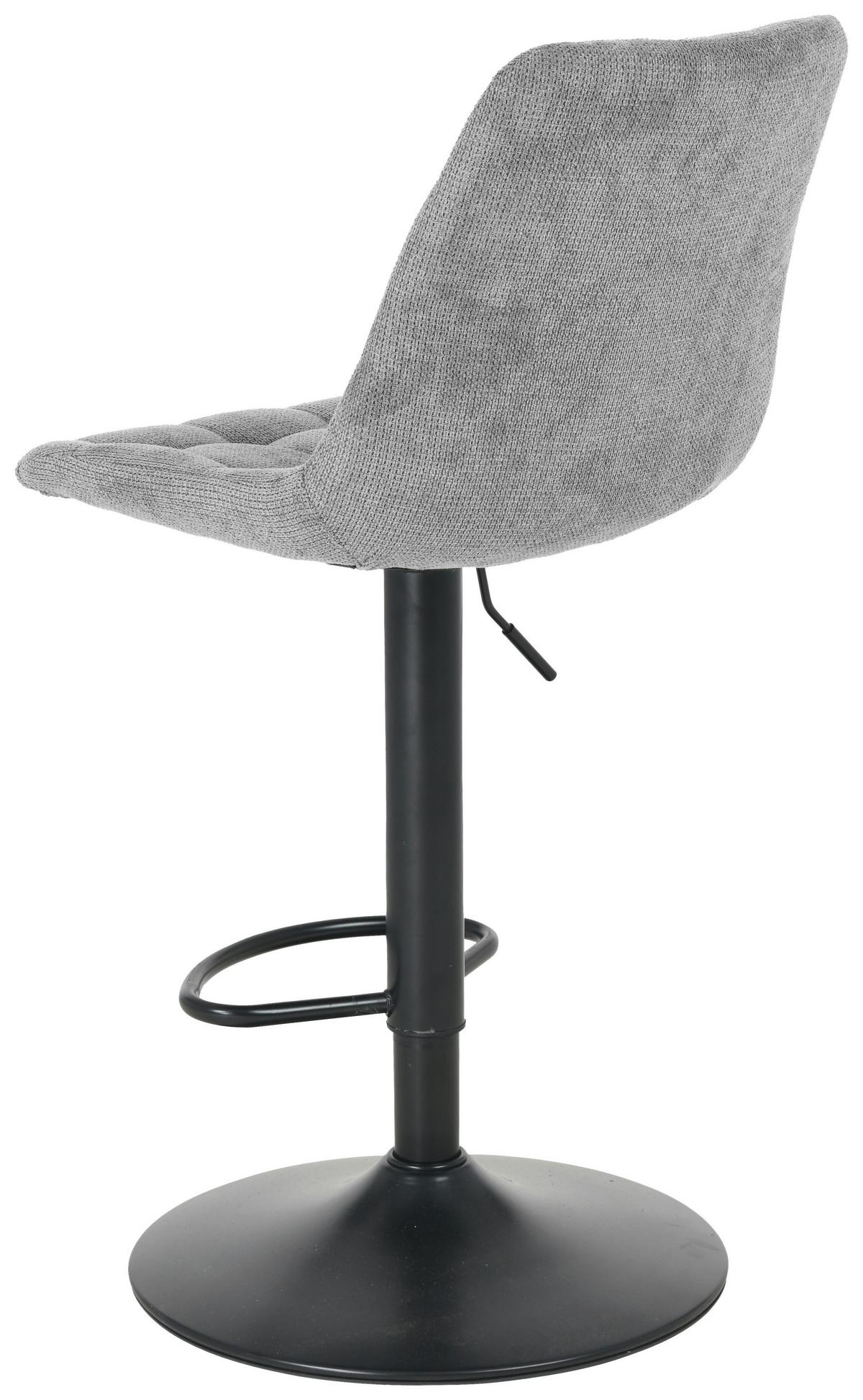 Barová stolička výškovo nastaviteľná - čierna/sivá, Modern, kov/drevo (46/94-114/55cm) - Mömax