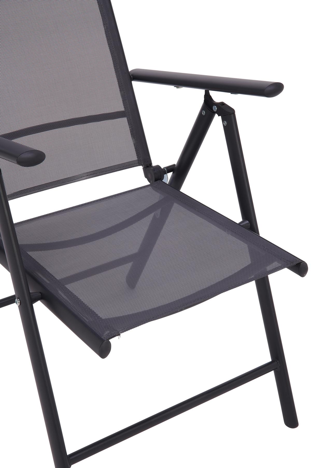 Gartensessel Klappbar Anja Aluminium, Textilene - Anthrazit, MODERN, Textil/Metall (56/106/66cm) - Ondega