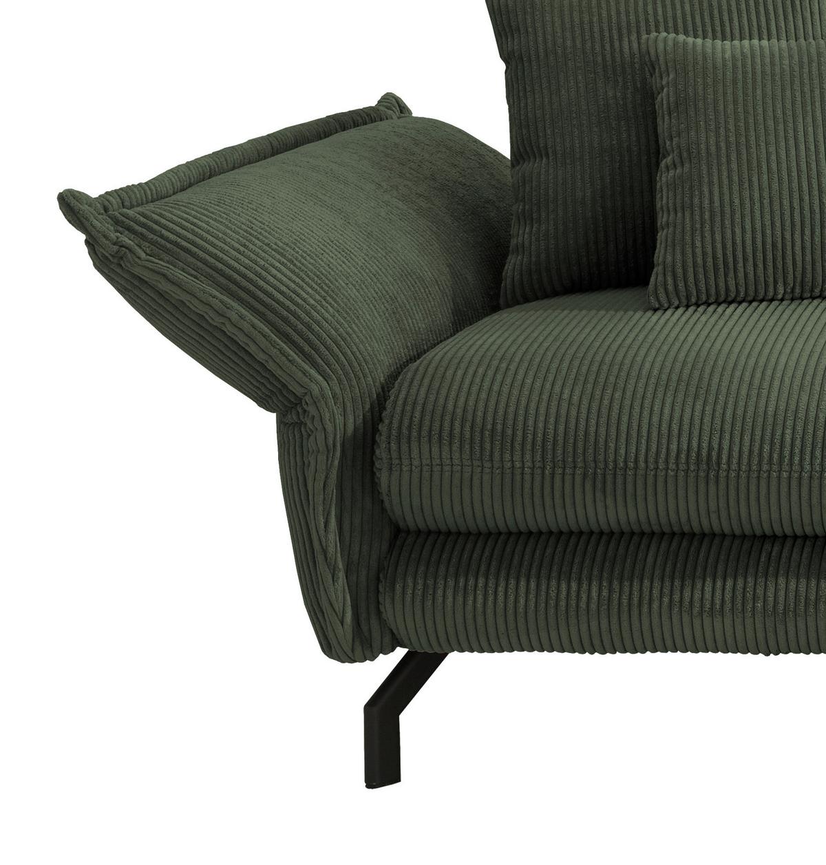 Ecksofa Lava Grün S: 255/180 Cm - Schwarz/Grün, MODERN, Textil (255/180cm) - Livetastic