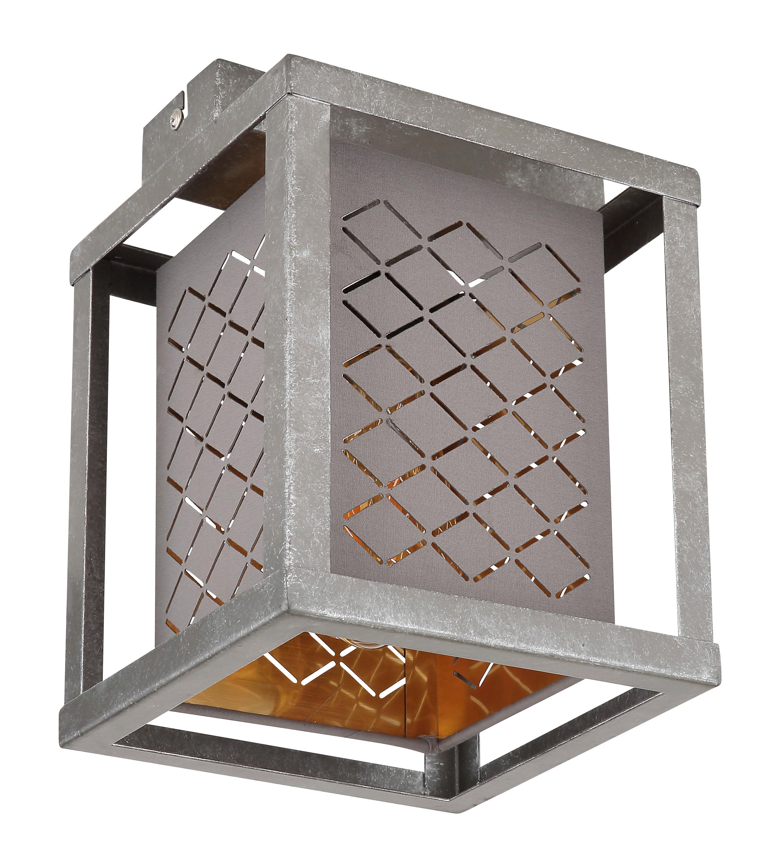 Deckenleuchte Thomas L: 17 Cm 1-Flammig - Silberfarben/Goldfarben, Design, Textil/Metall (17/17/22,5cm) - Globo